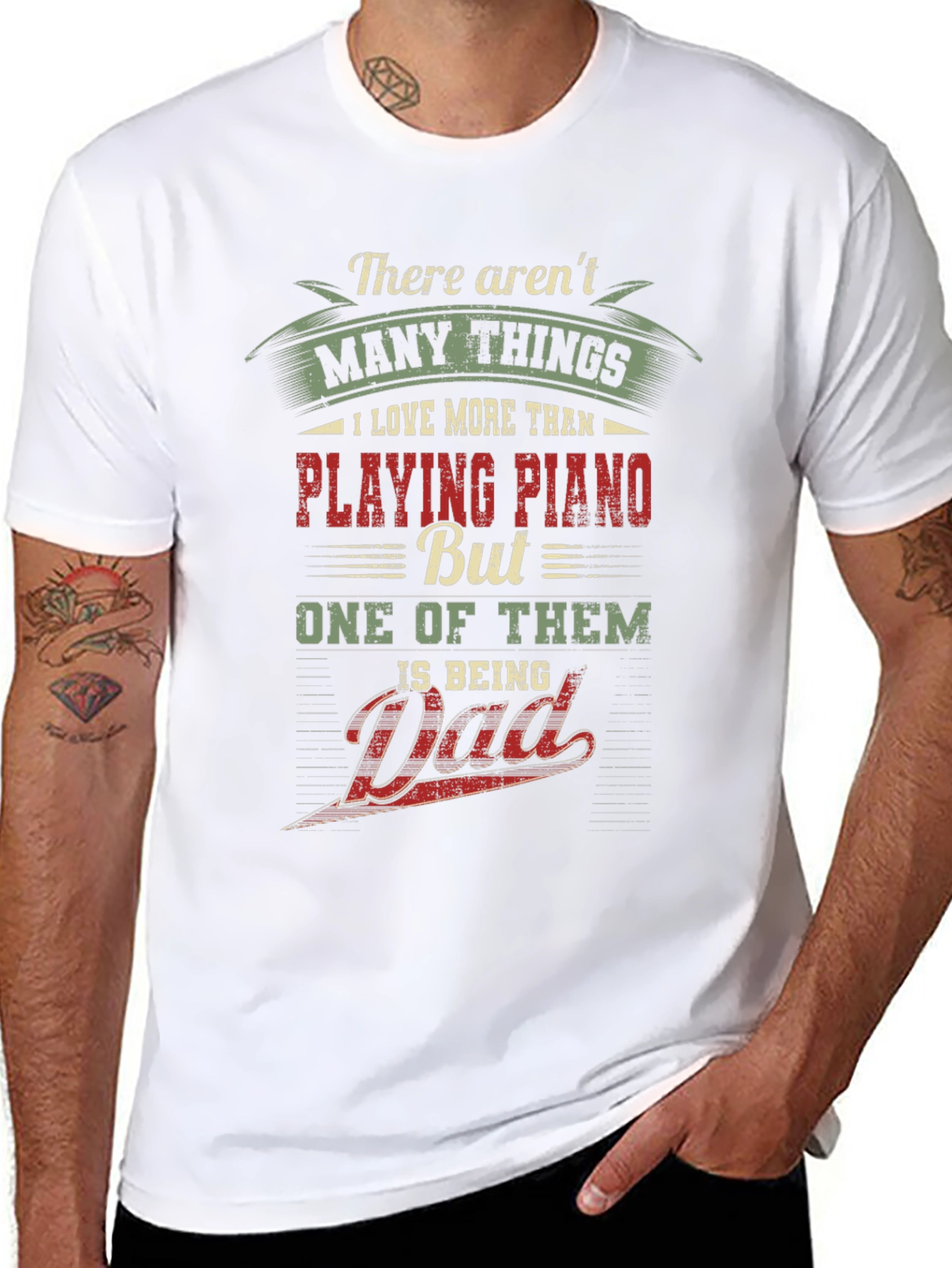 Piano Dad Graphic Tee - Musician Father T-Shirt