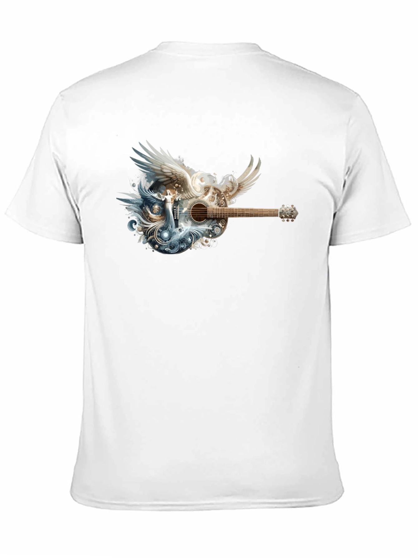 Winged Guitar Graphic T-Shirt - Black