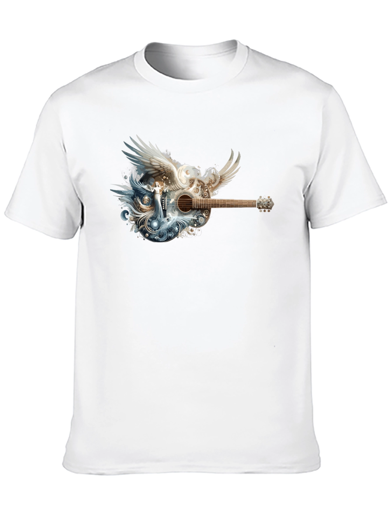 Winged Guitar Graphic T-Shirt - Black