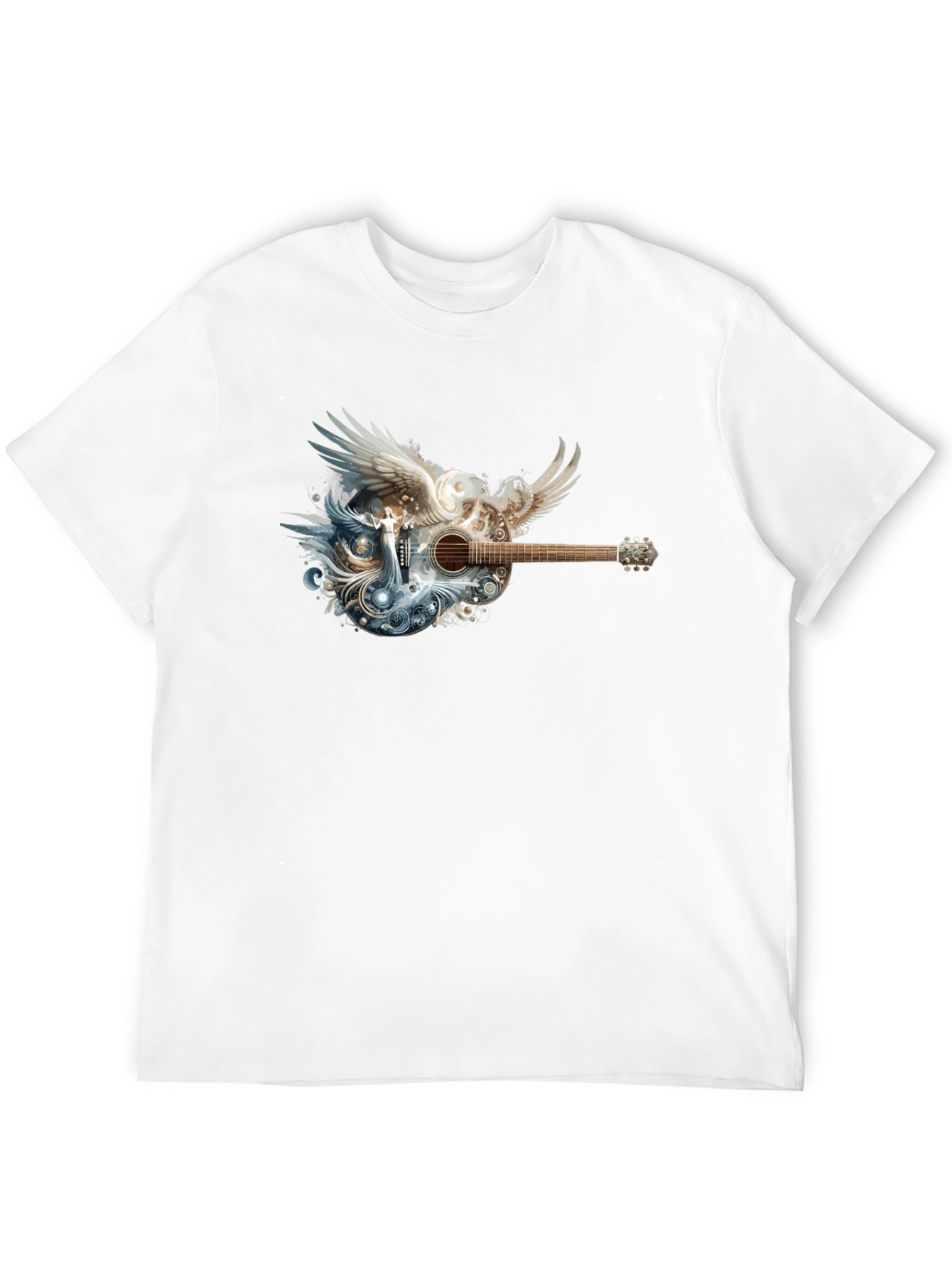 Winged Guitar Graphic T-Shirt - Black