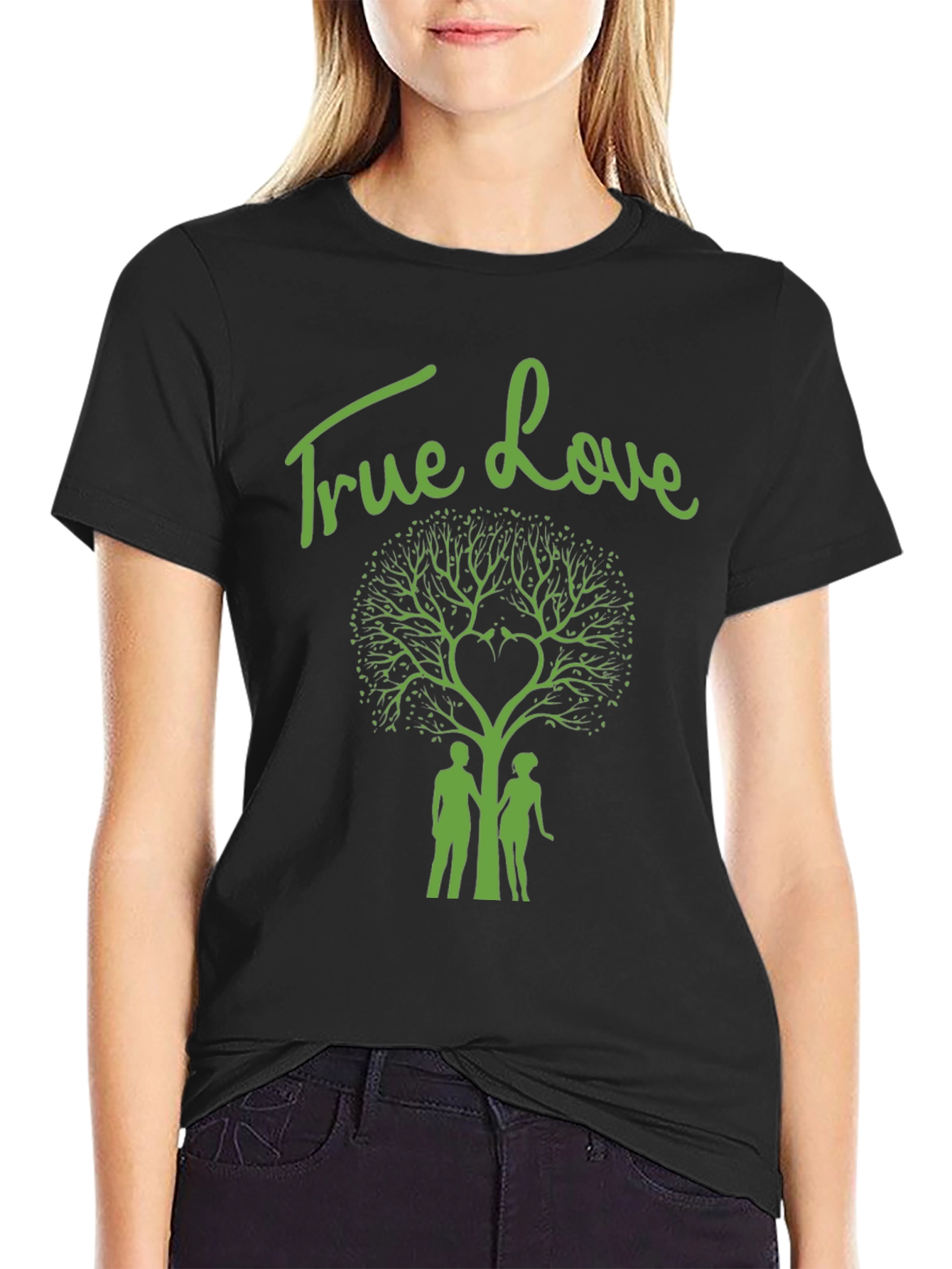 True Love Tree Graphic Tee - Stylish Black T-Shirt