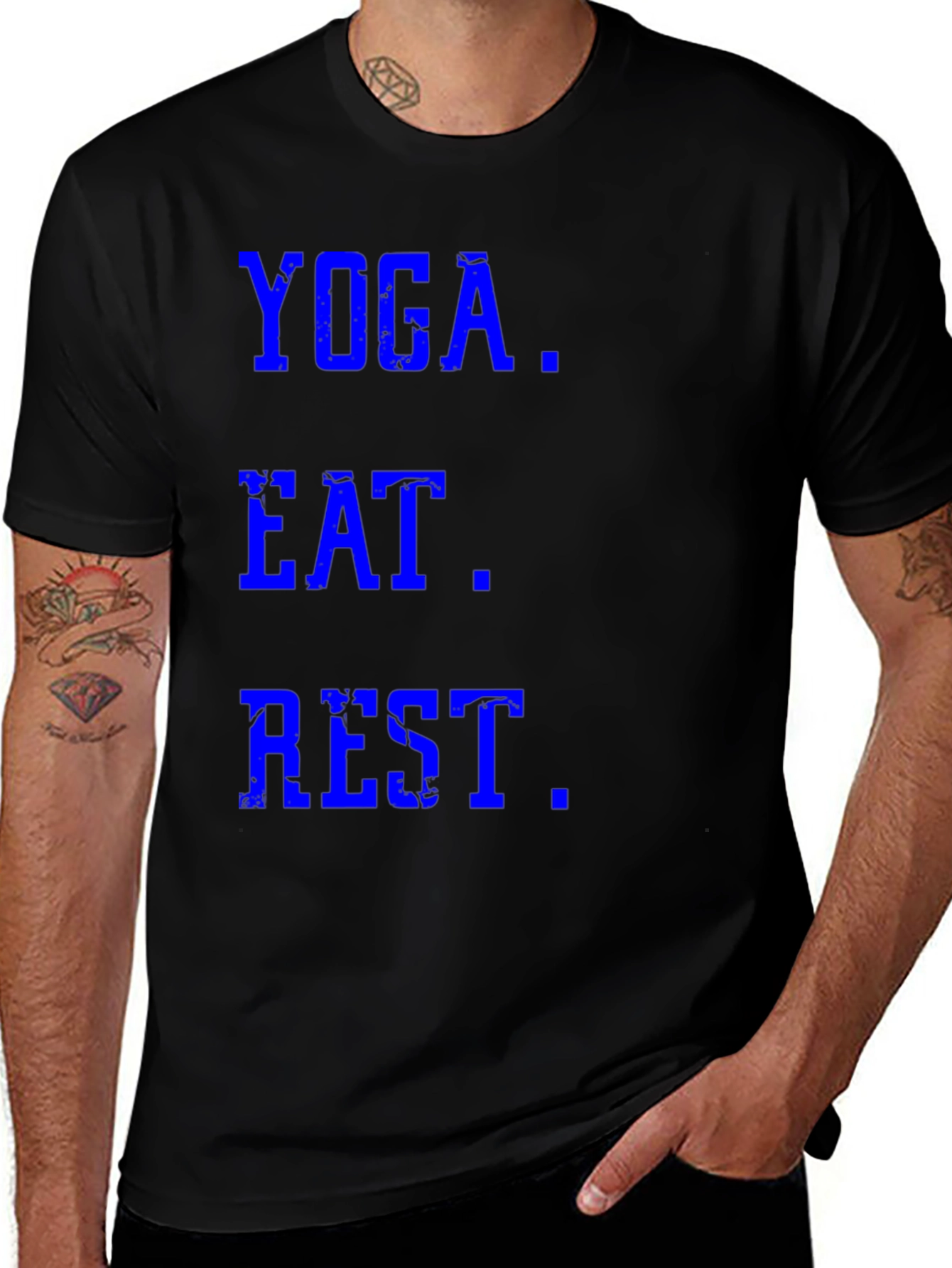 Yoga Eat Rest Black Graphic Tee