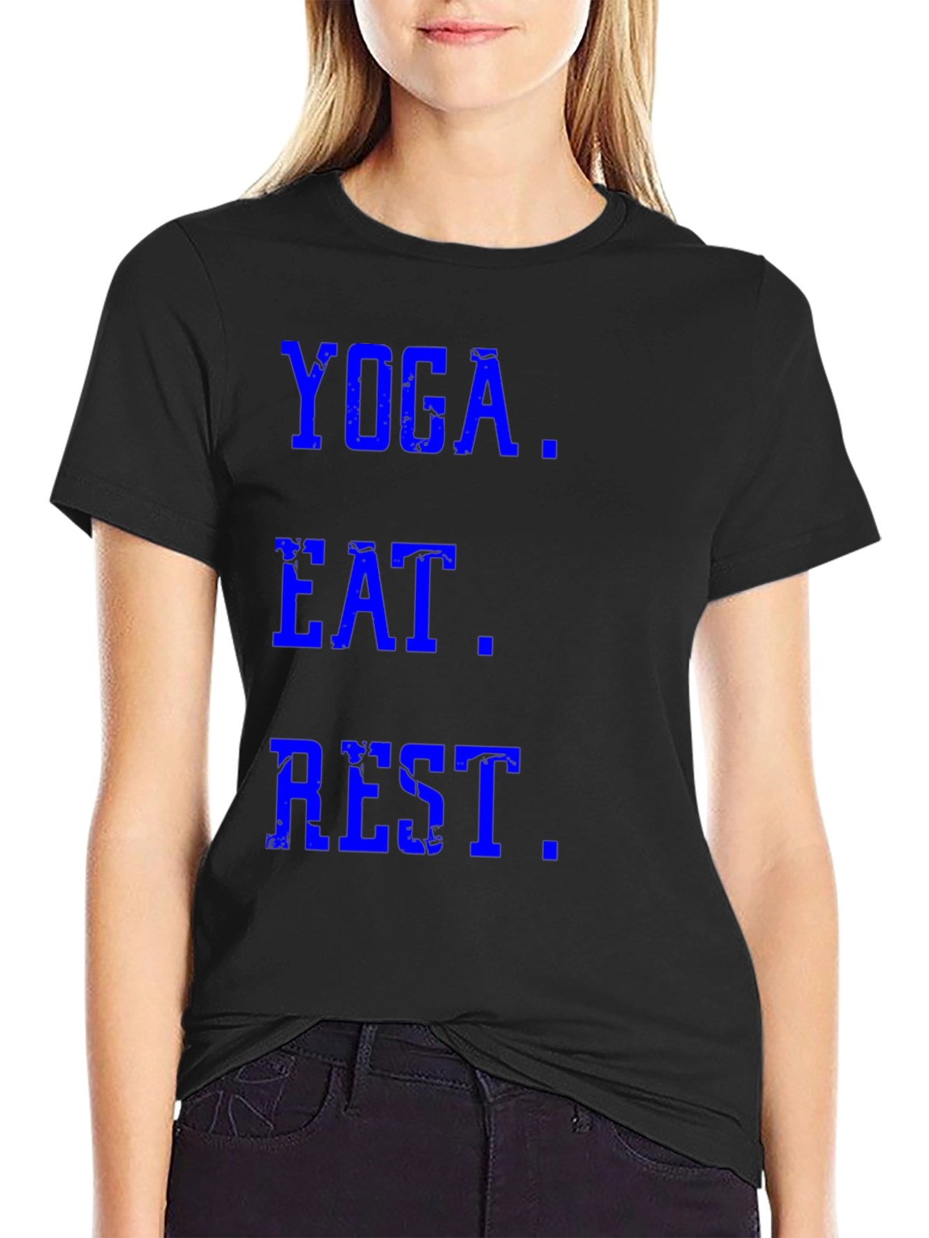 Yoga Eat Rest Black Graphic Tee