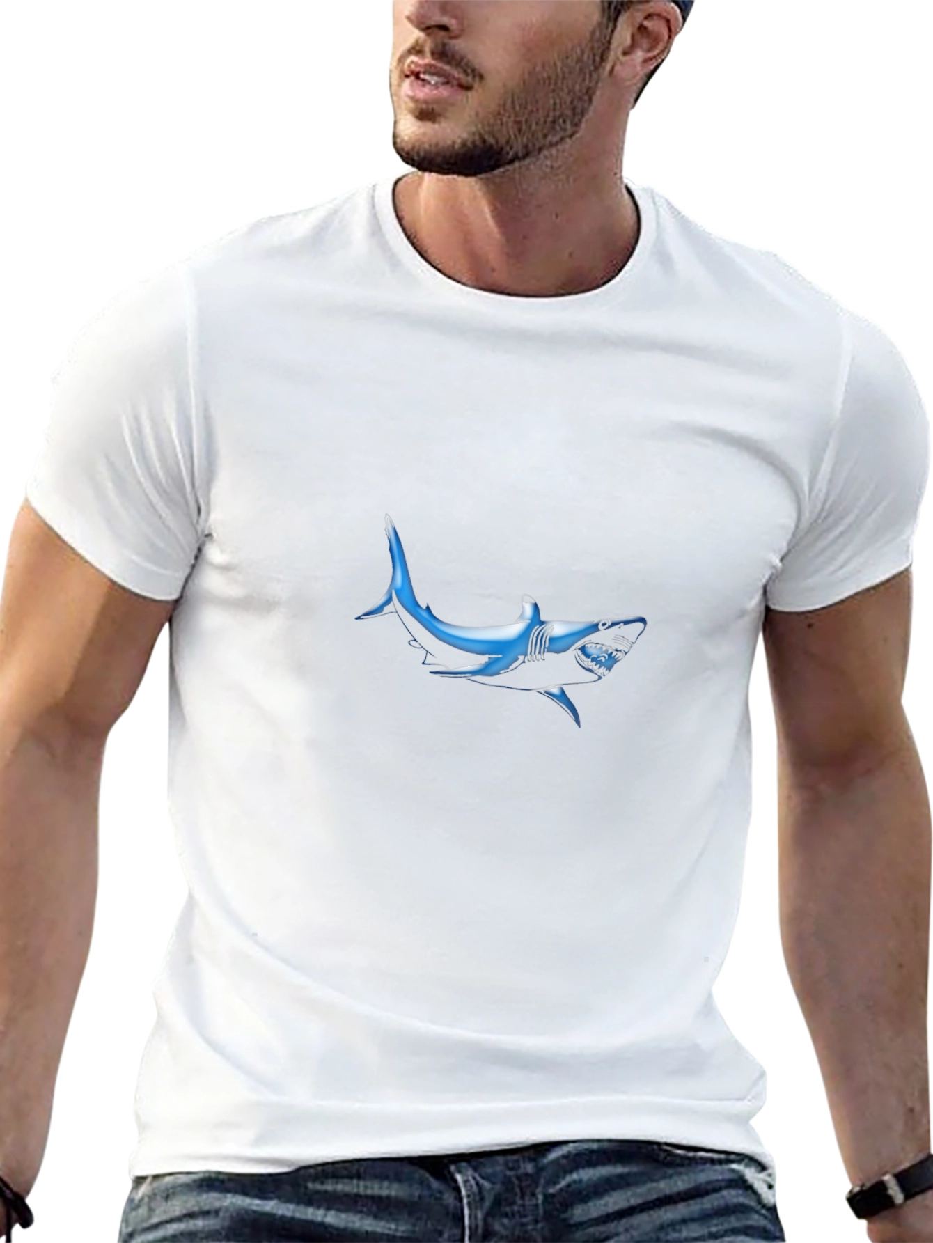 Shark Graphic Tee - Cool Blue Design