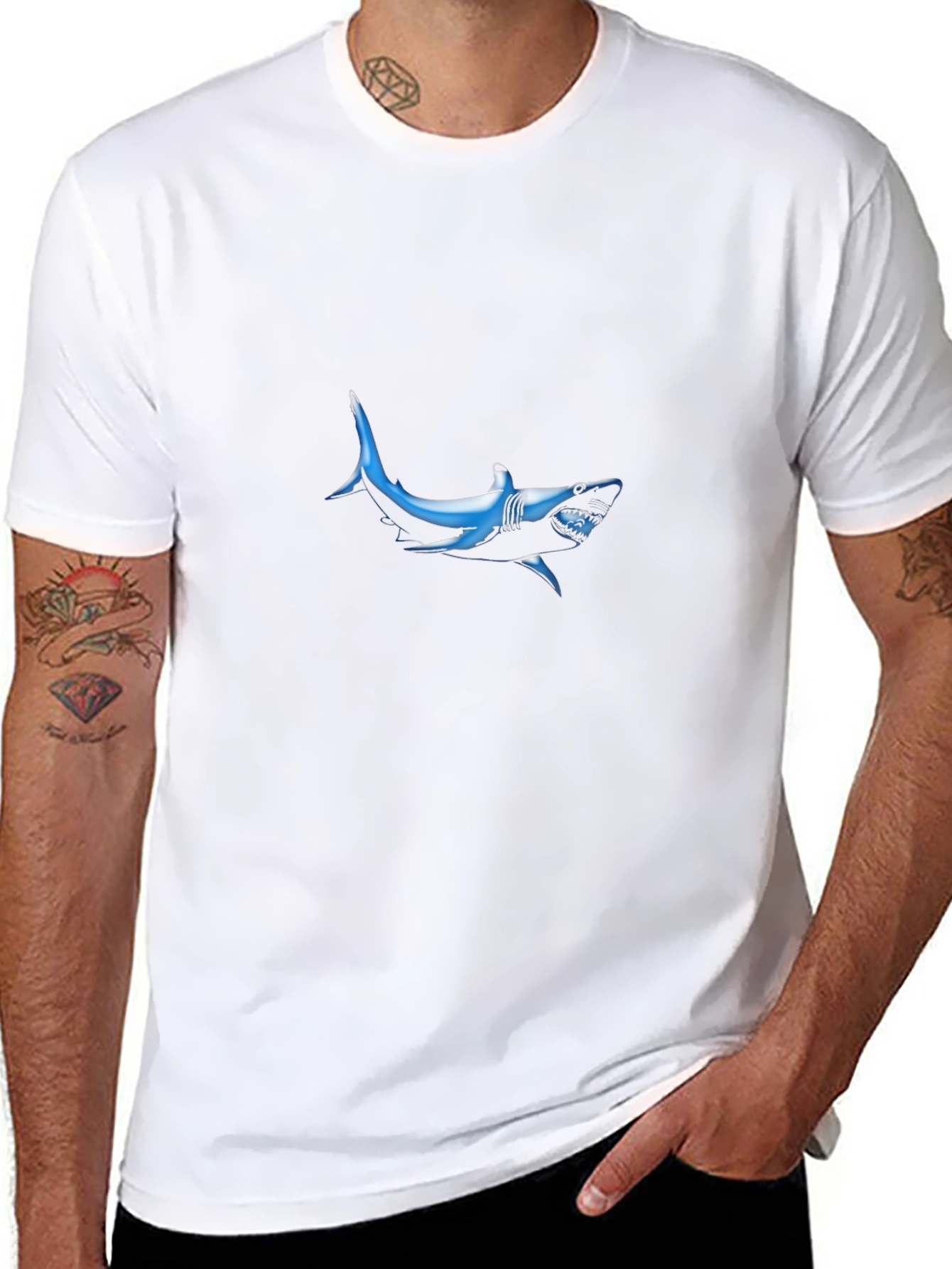 Shark Graphic Tee - Cool Blue Design