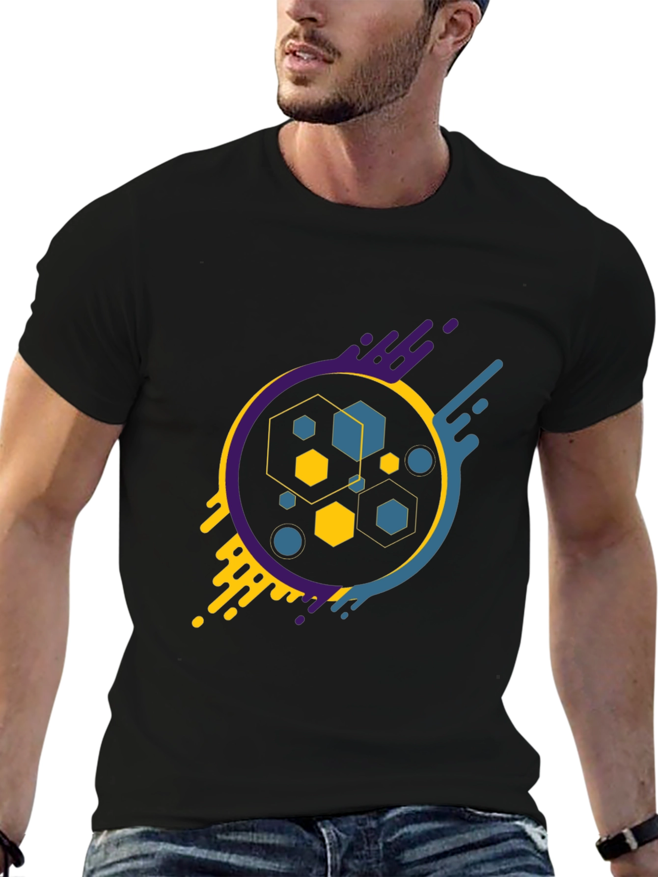 Abstract Geometric Graphic Tee - Modern Design