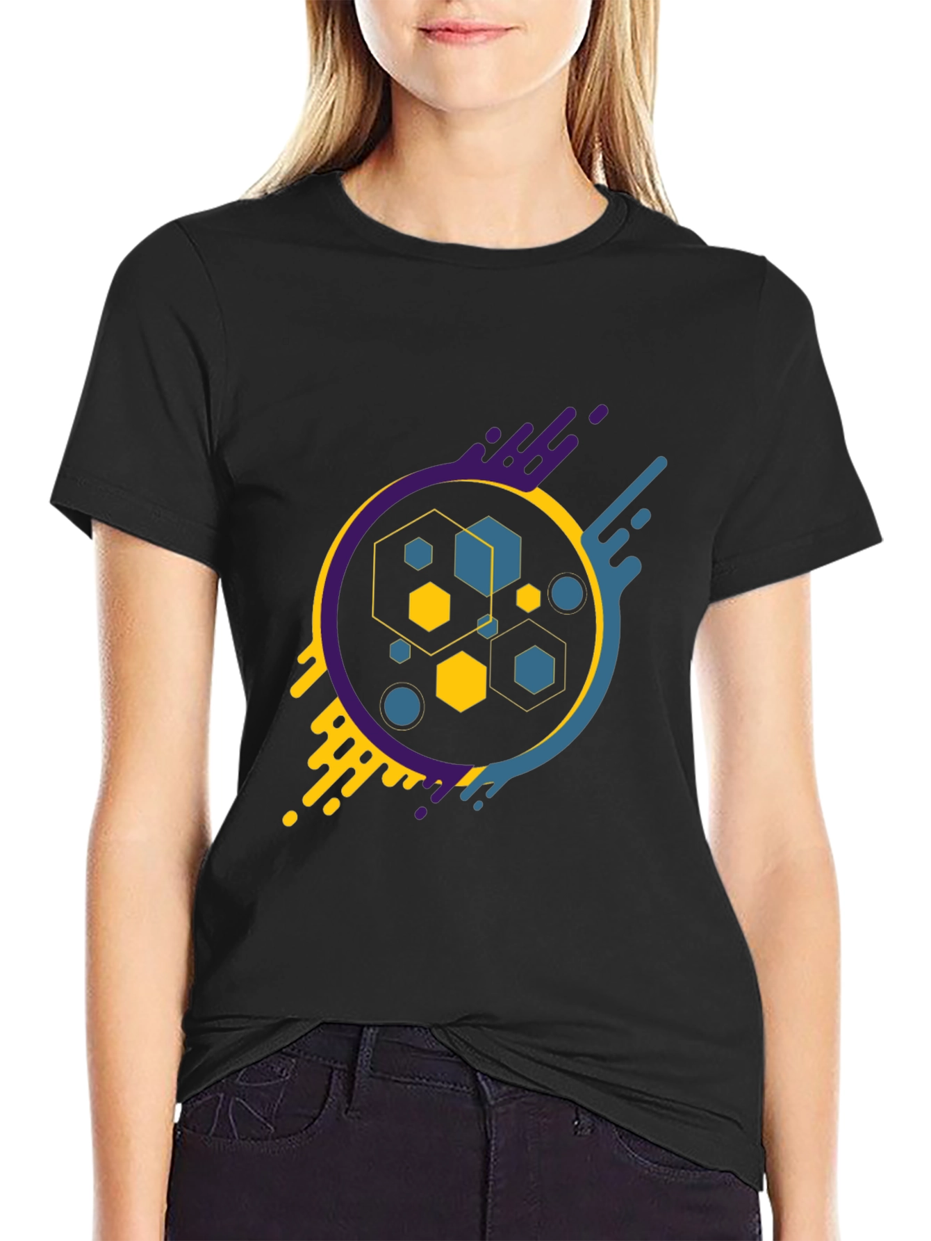 Abstract Geometric Graphic Tee - Modern Design
