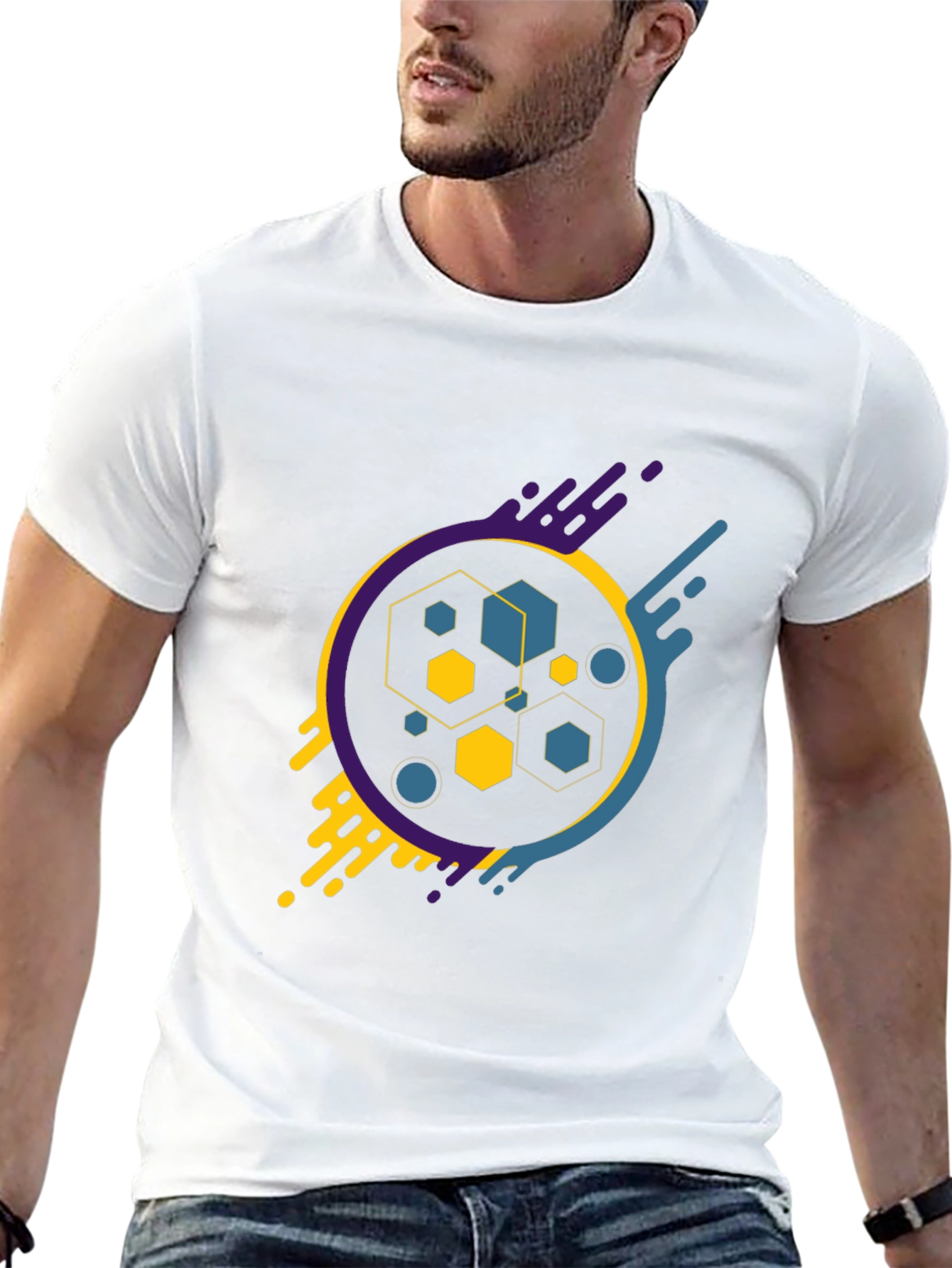 Abstract Geometric Graphic Tee - Modern Design