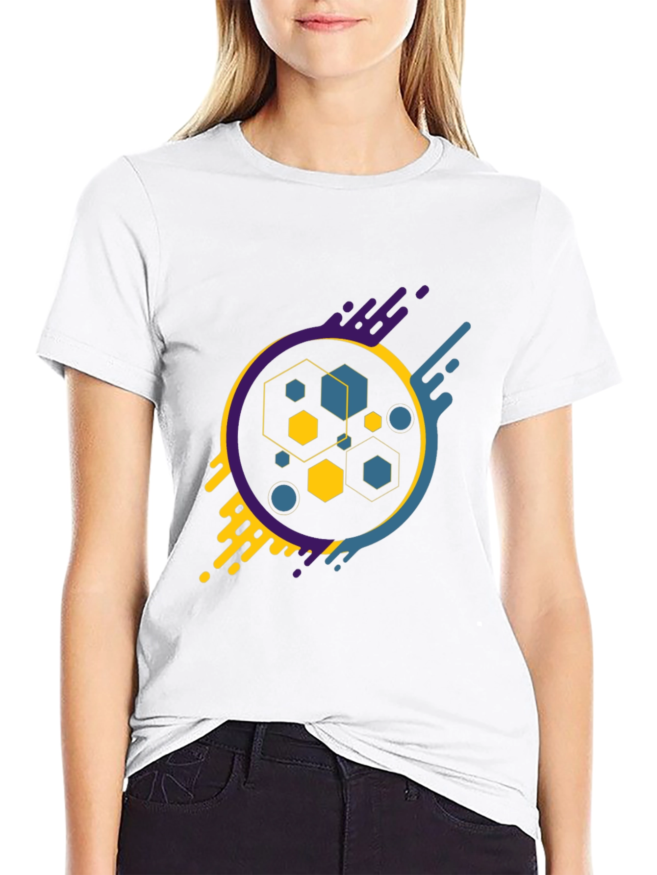 Abstract Geometric Graphic Tee - Modern Design