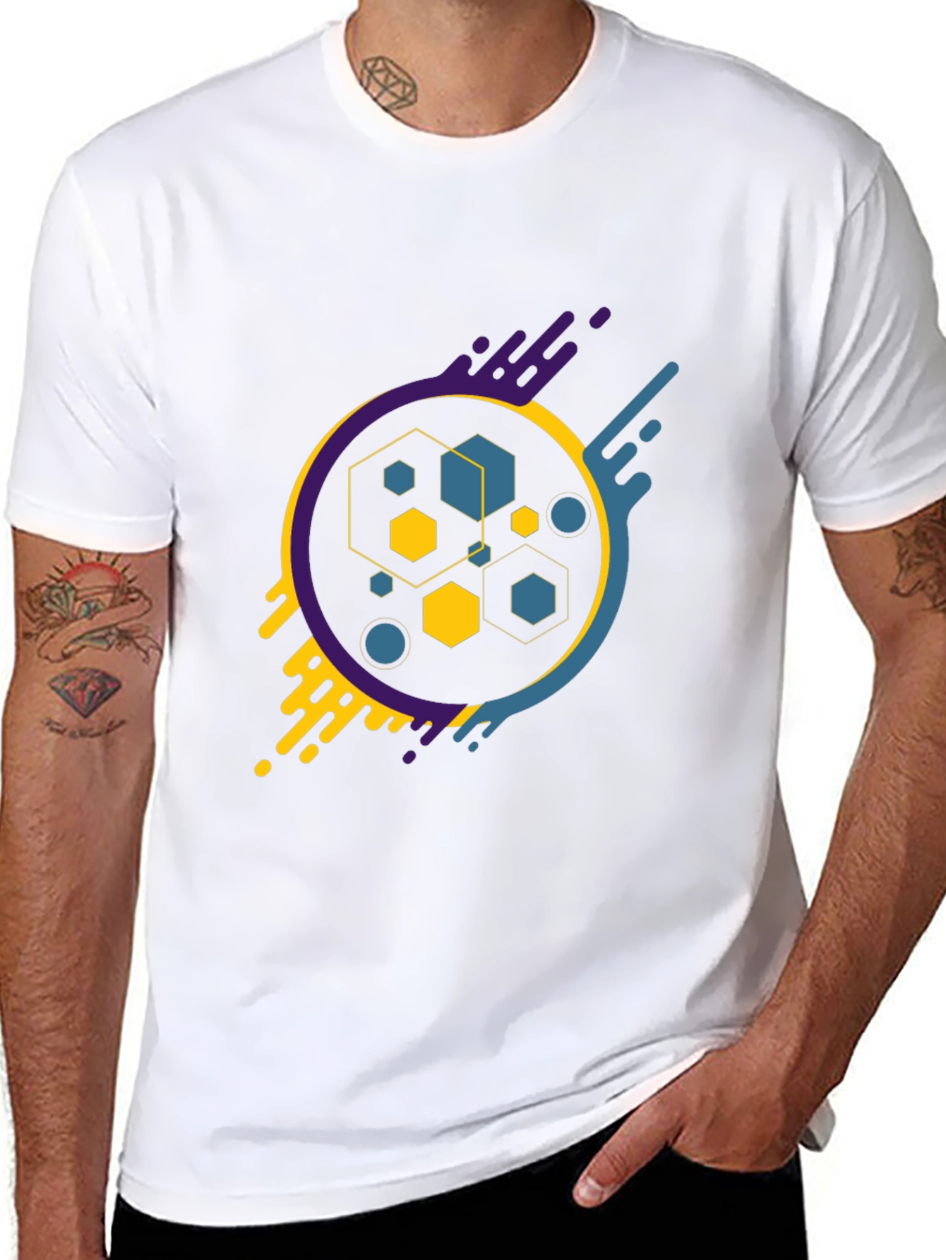 Abstract Geometric Graphic Tee - Modern Design