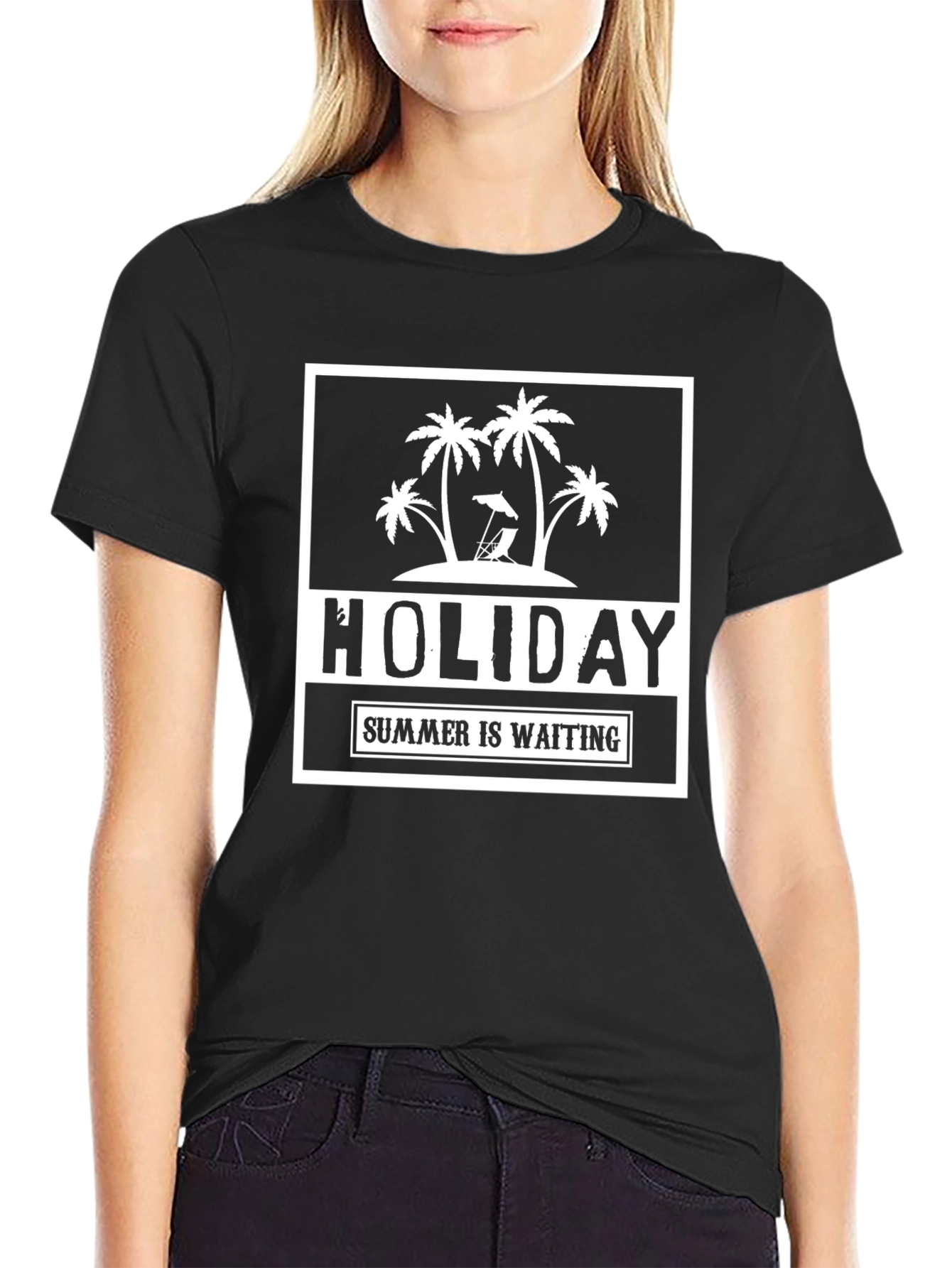 Holiday Summer Waiting Graphic Tee - Black