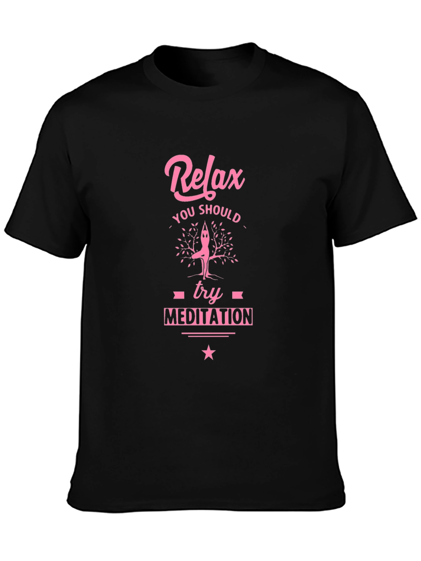 Relax Meditation Black Graphic Tee