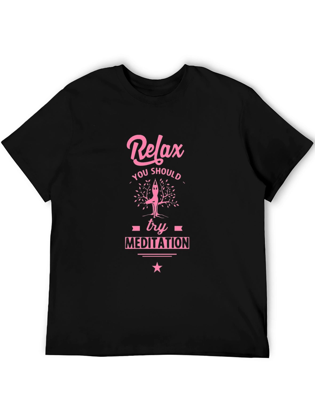 Relax Meditation Black Graphic Tee
