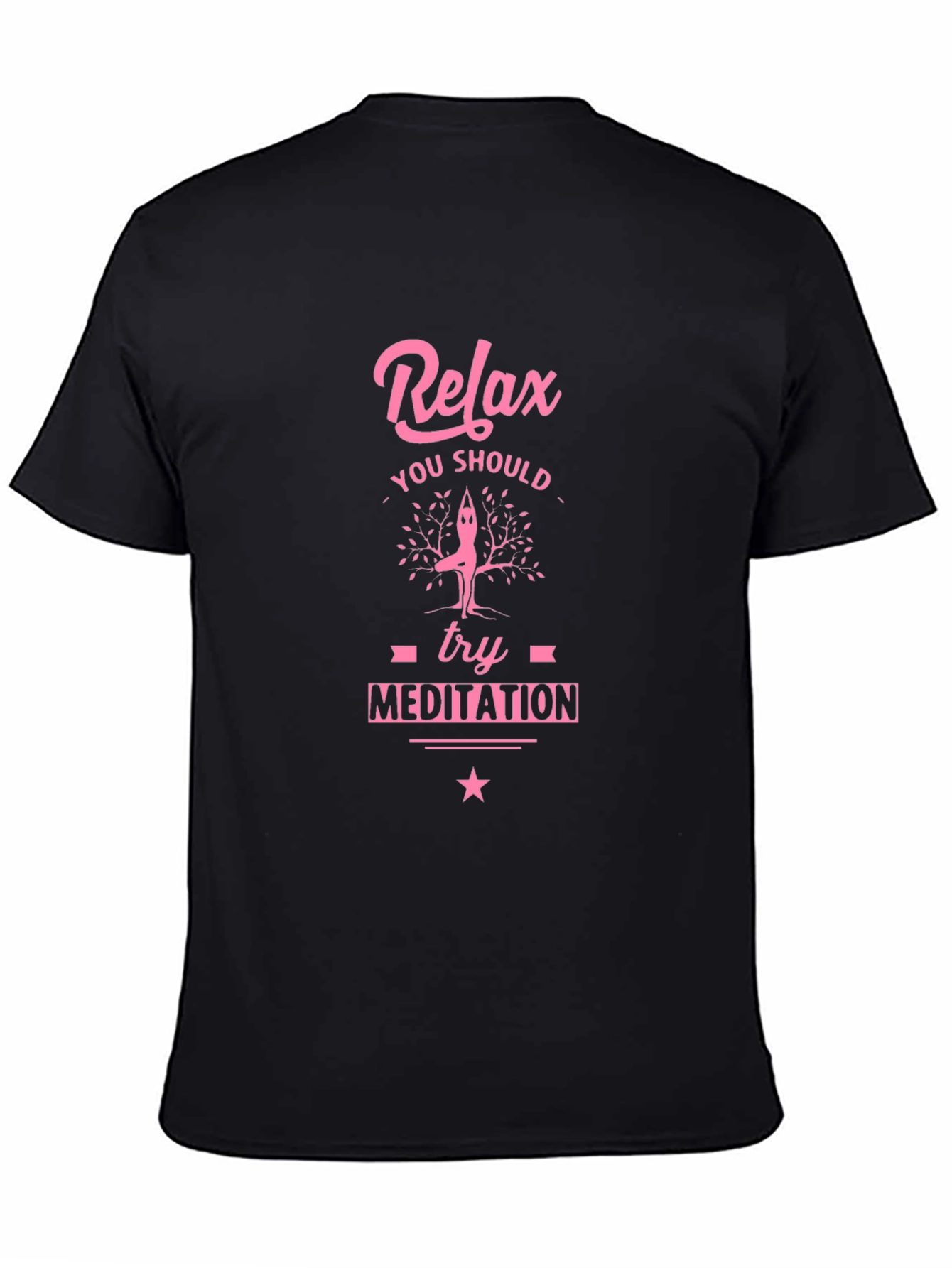 Relax Meditation Black Graphic Tee