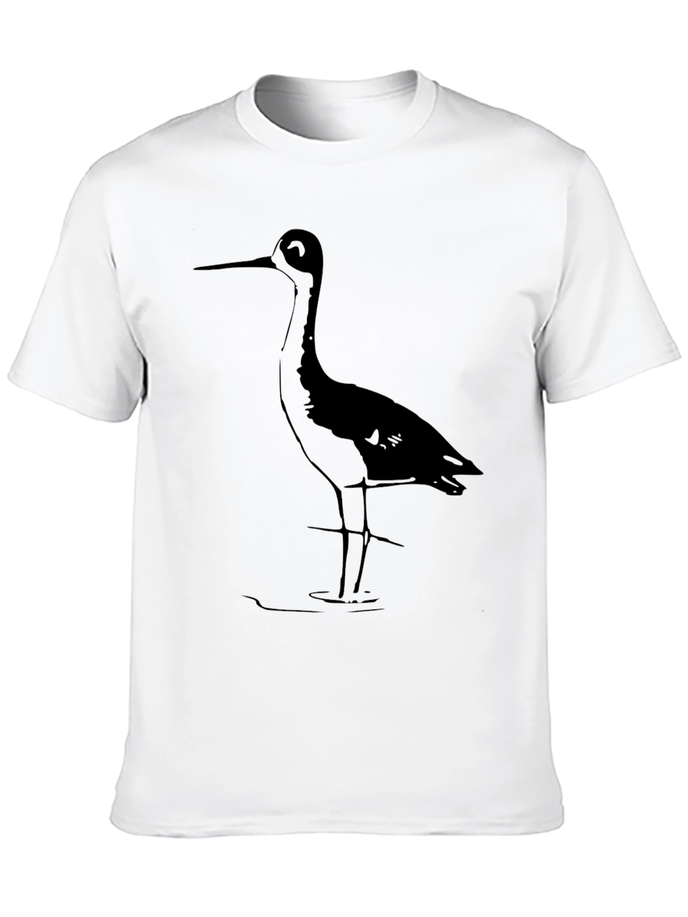 Black Heron Graphic Tee - Stylish Bird Lover Shirt