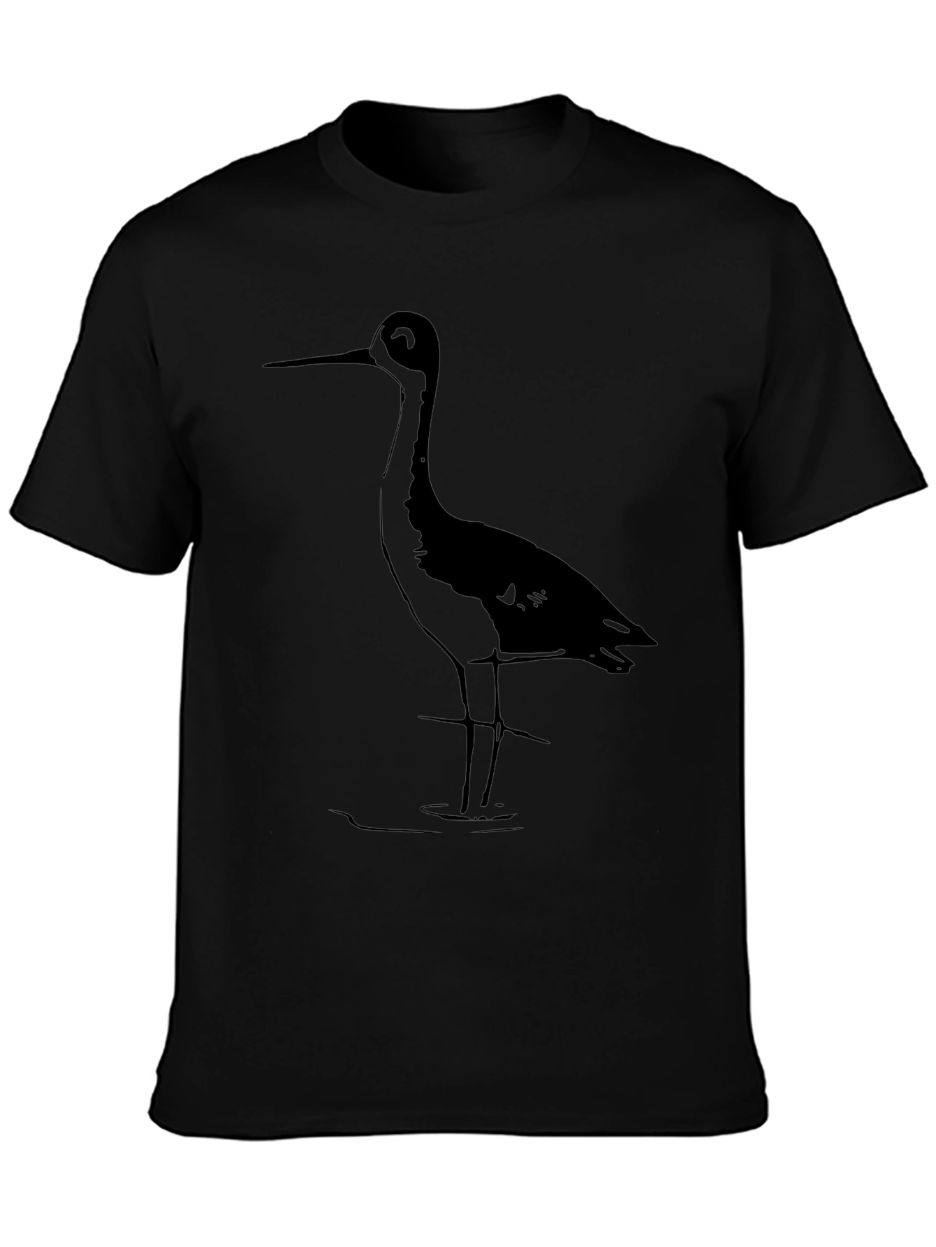 Black Heron Graphic Tee - Stylish Bird Lover Shirt