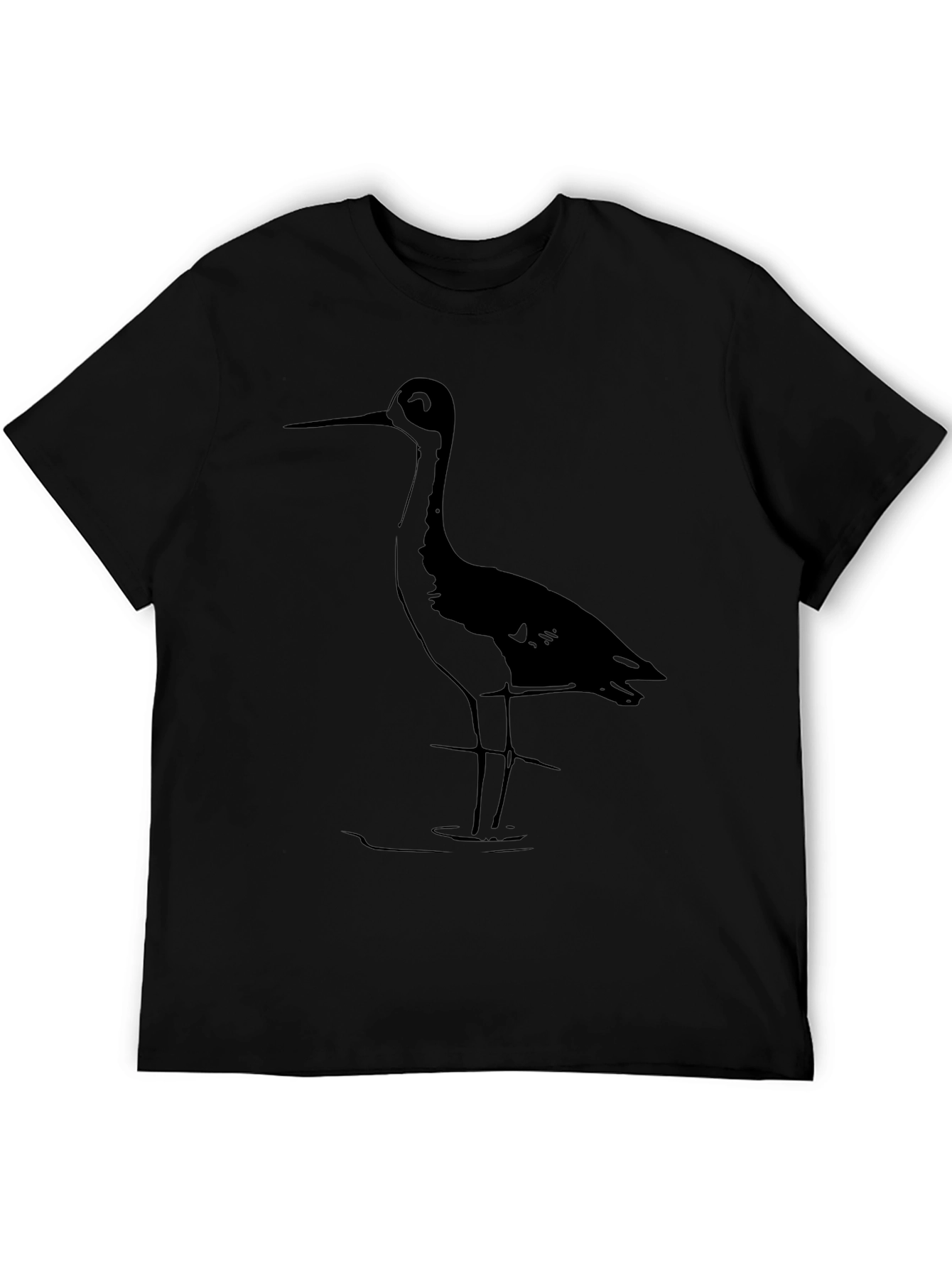Black Heron Graphic Tee - Stylish Bird Lover Shirt