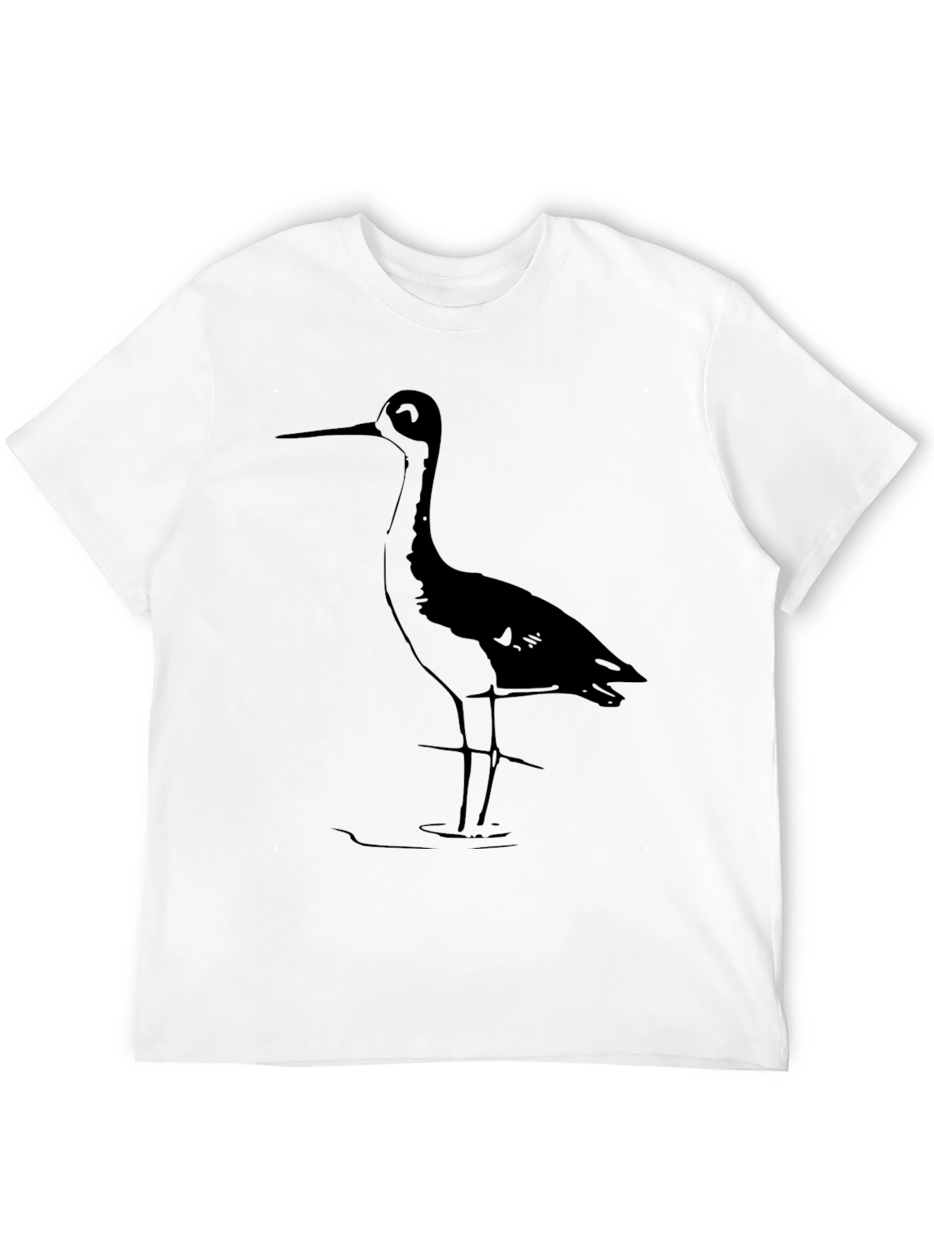 Black Heron Graphic Tee - Stylish Bird Lover Shirt
