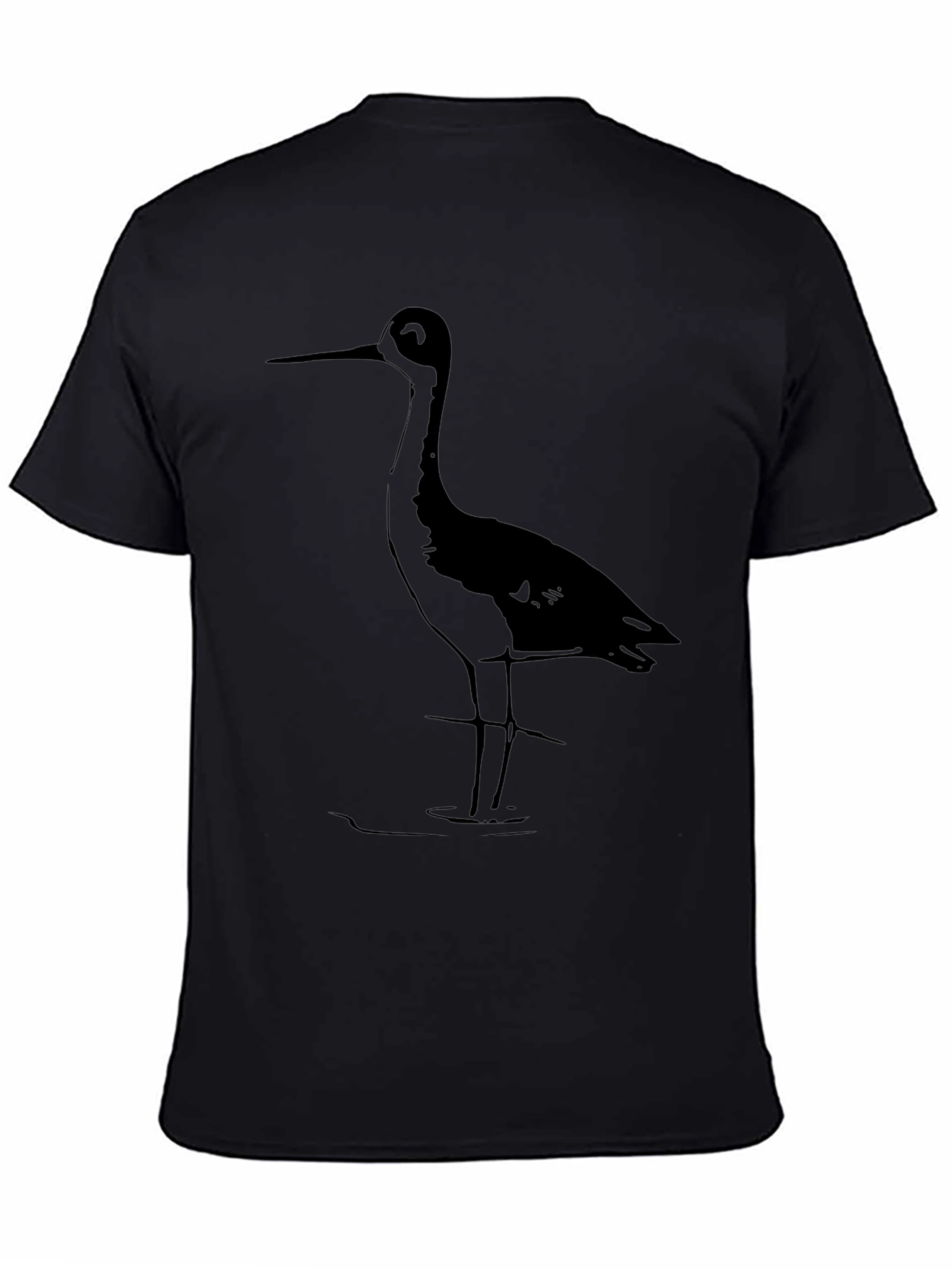 Black Heron Graphic Tee - Stylish Bird Lover Shirt