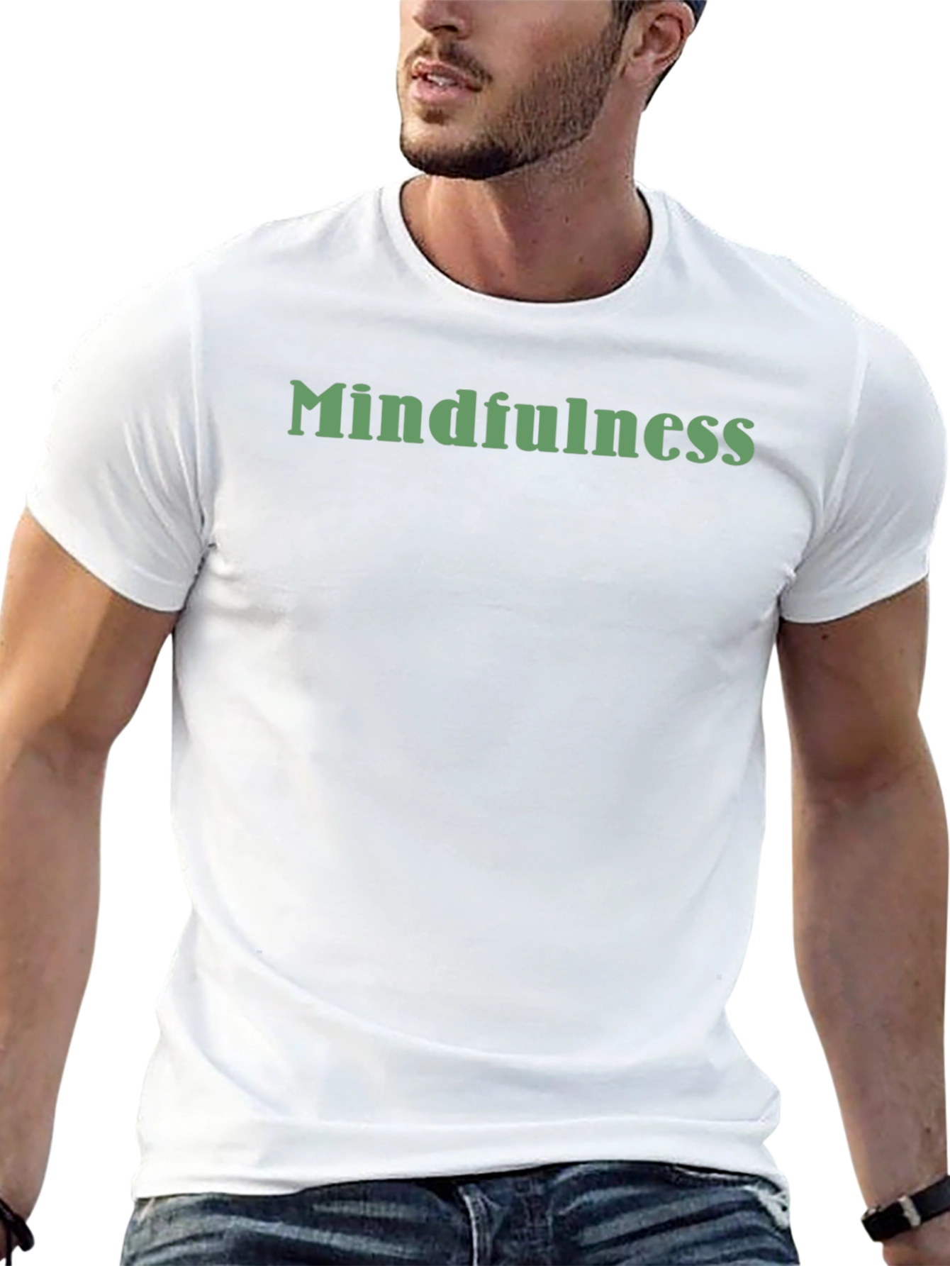 Mindfulness Graphic Print Crew Neck T-Shirt