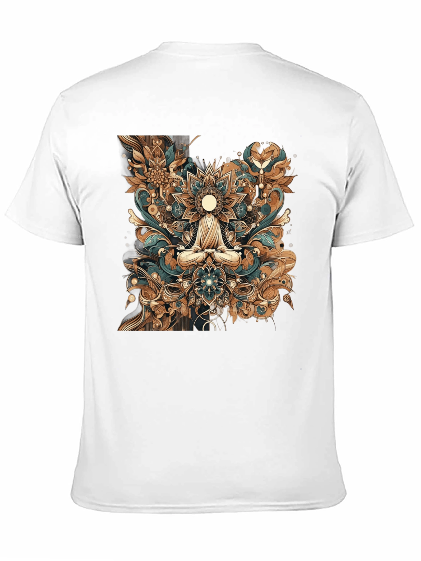 Meditative Mandala Graphic Tee - Black Cotton Comfort