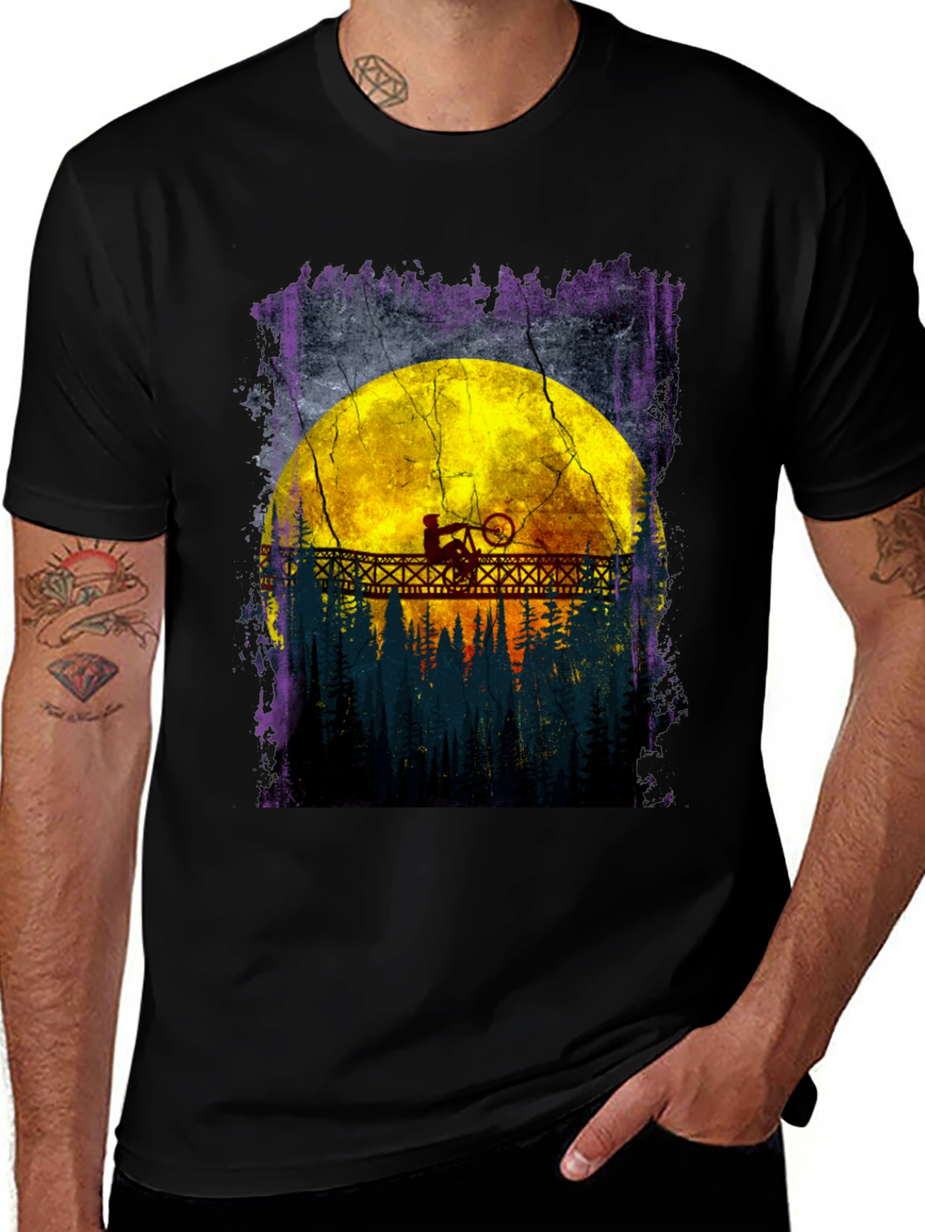 Mountain Bike Moon T-Shirt - Adventure Awaits!