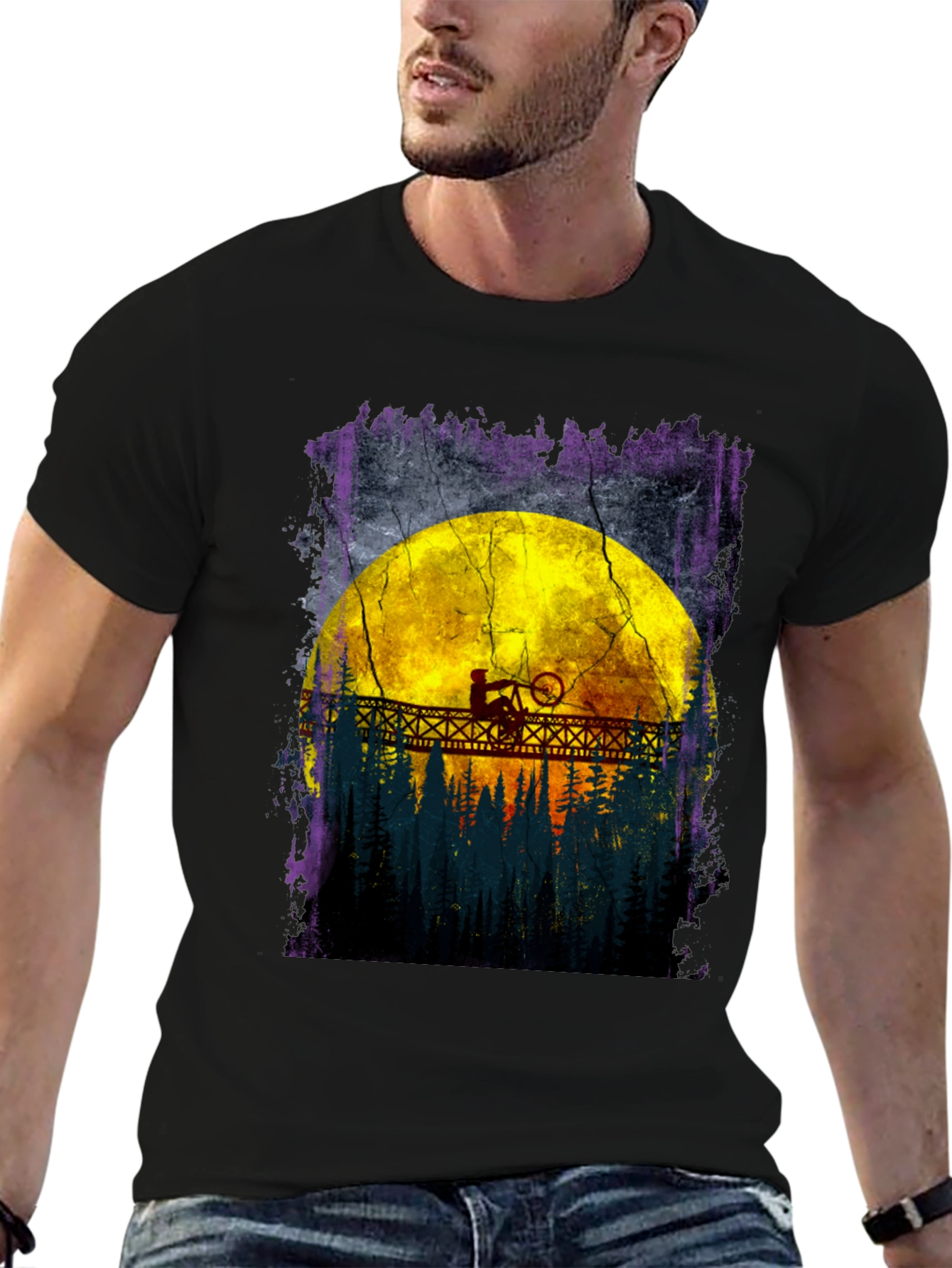 Mountain Bike Moon T-Shirt - Adventure Awaits!
