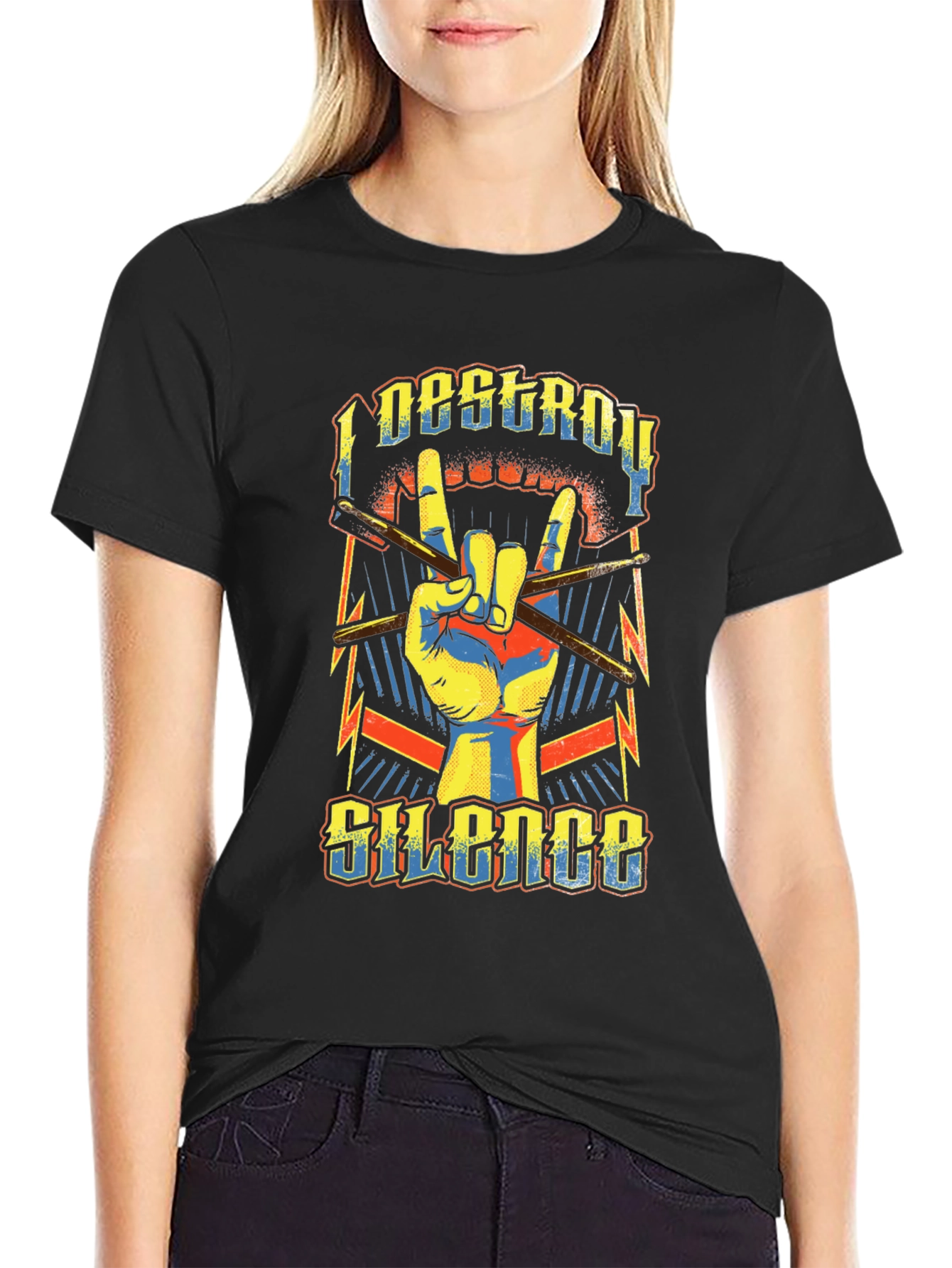 I Destroy Silence Graphic Print Tee