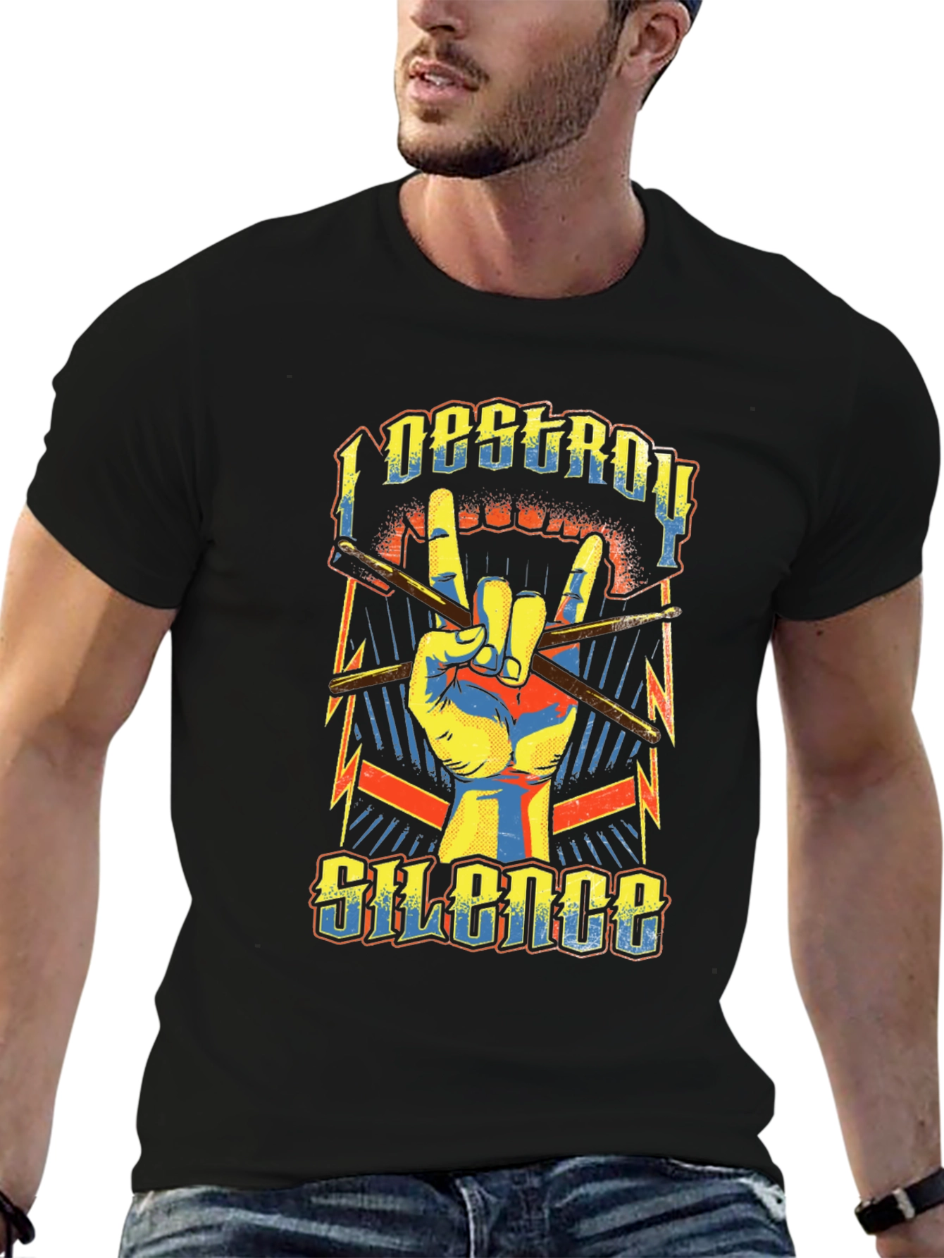 I Destroy Silence Graphic Print Tee