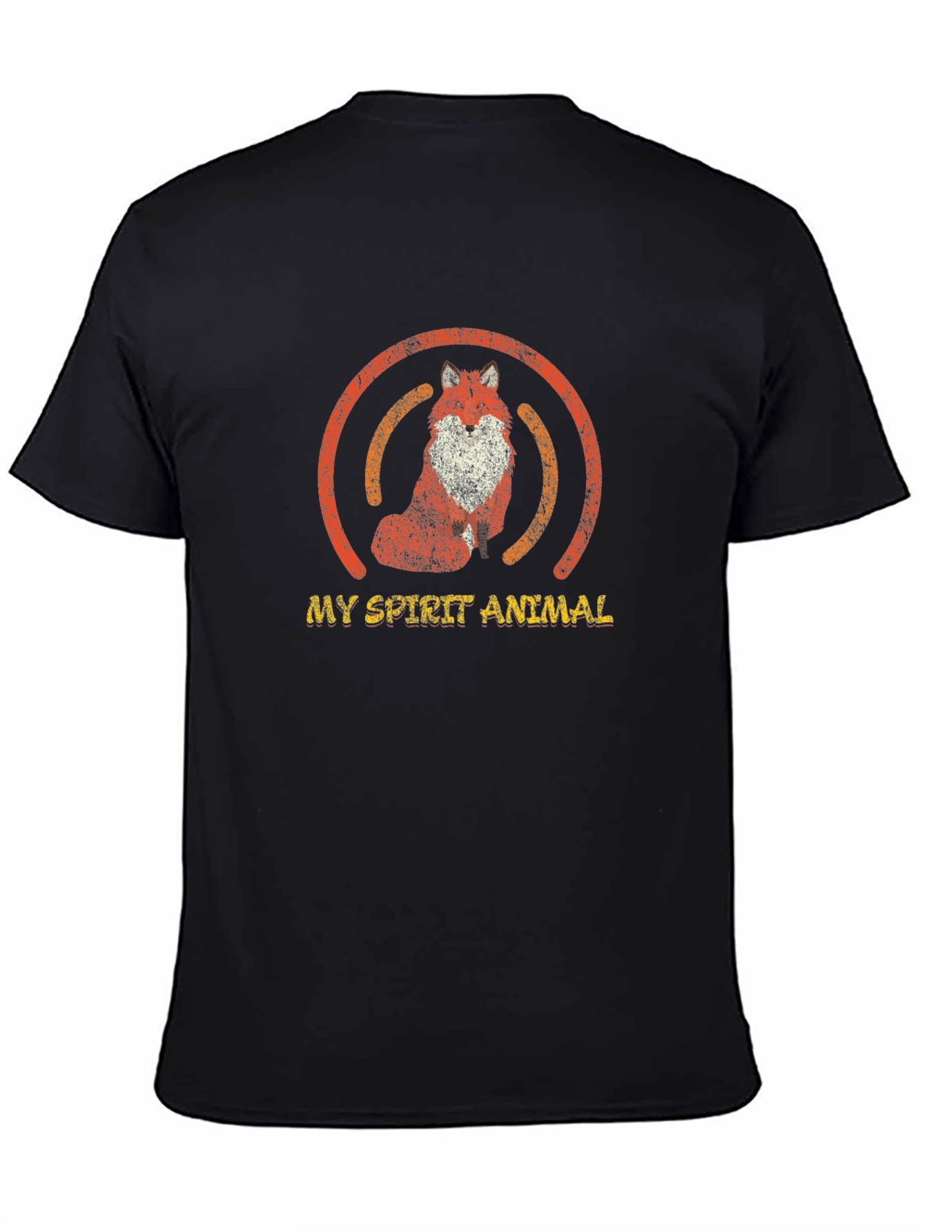 Fox Spirit Animal Graphic T-Shirt - Unisex Black Tee