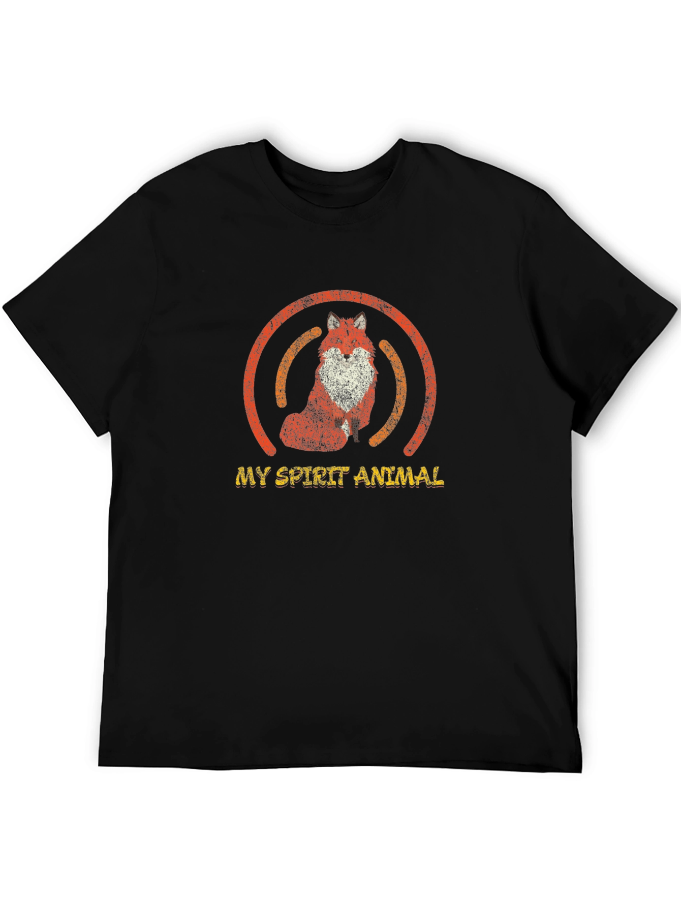Fox Spirit Animal Graphic T-Shirt - Unisex Black Tee