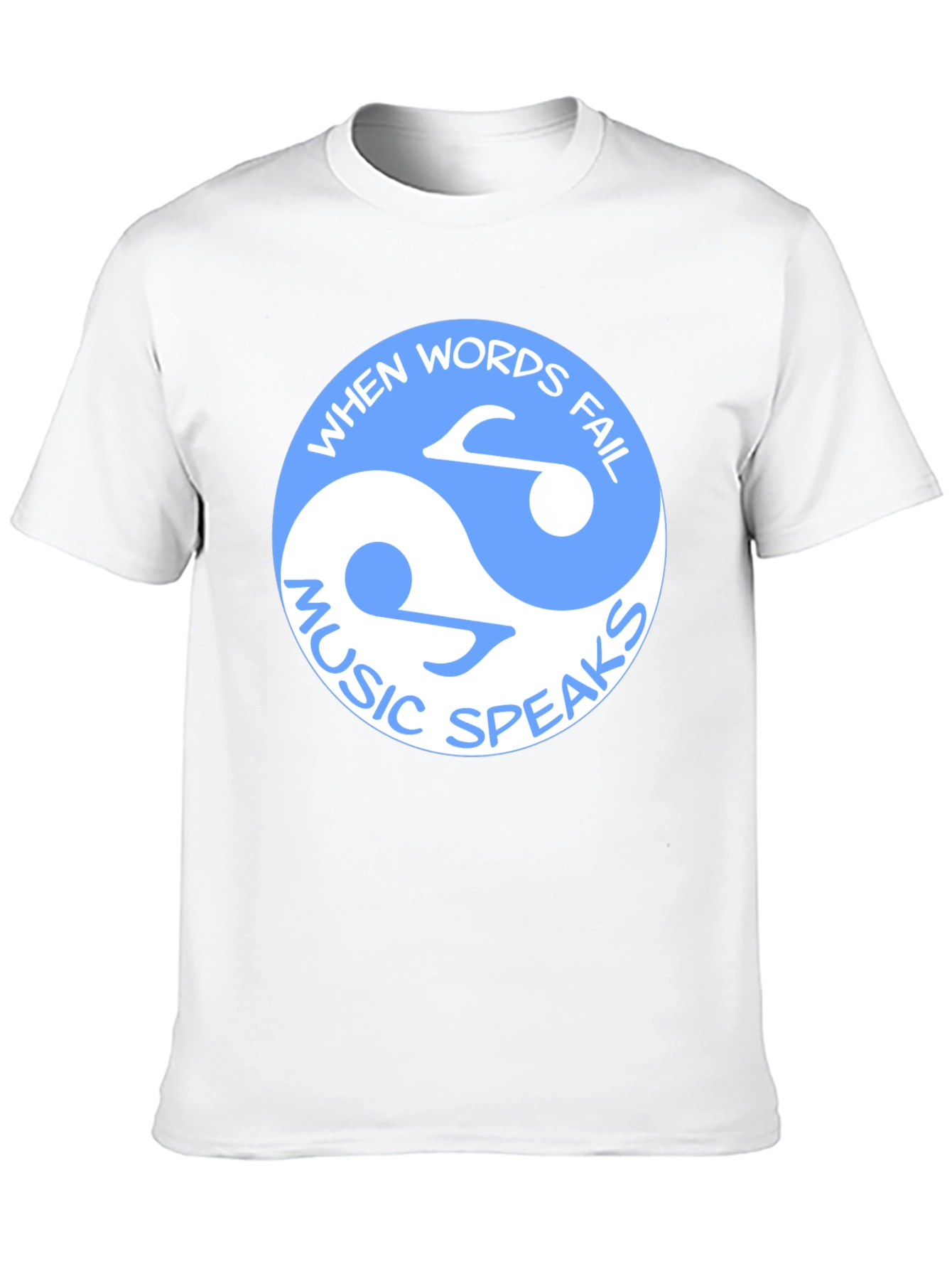 Yin Yang Music Speaks Black T-Shirt