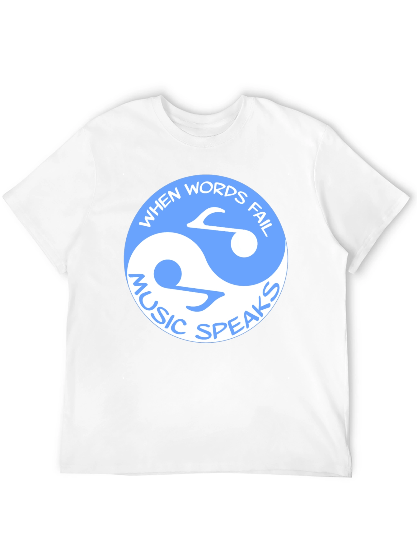 Yin Yang Music Speaks Black T-Shirt