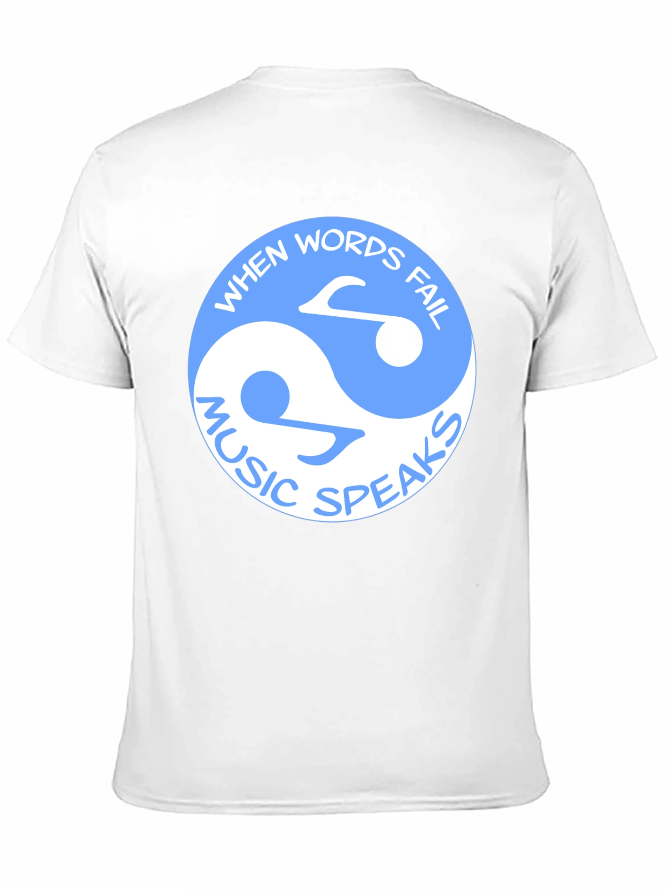 Yin Yang Music Speaks Black T-Shirt