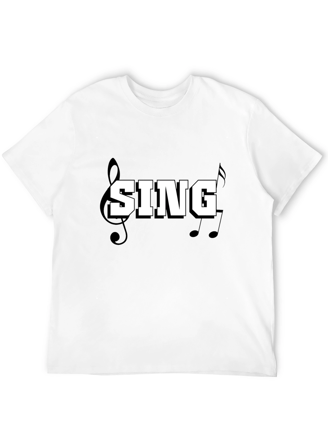 Sing Music Tee - Black Cotton T-Shirt