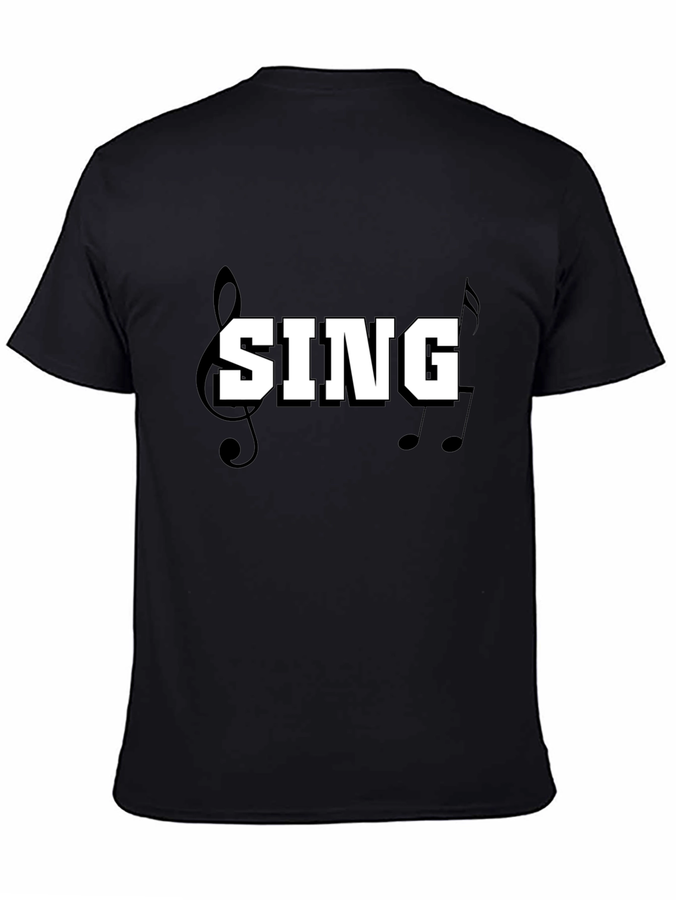 Sing Music Tee - Black Cotton T-Shirt