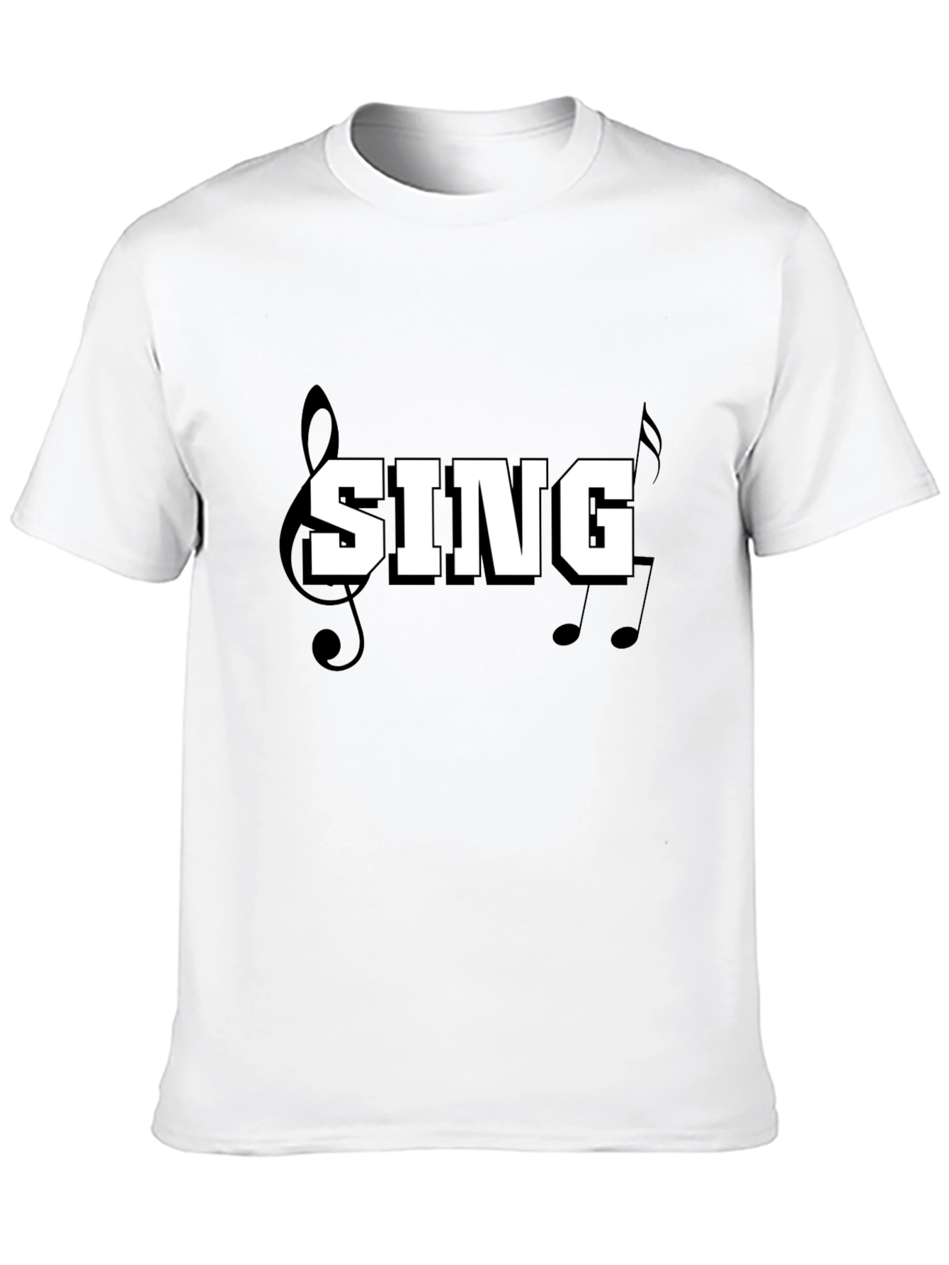 Sing Music Tee - Black Cotton T-Shirt
