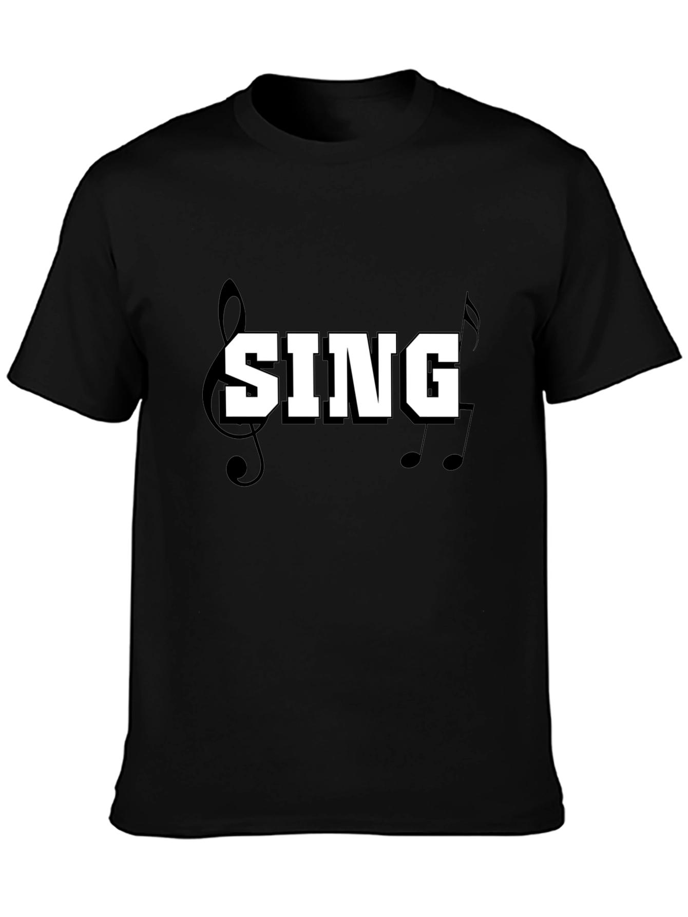 Sing Music Tee - Black Cotton T-Shirt