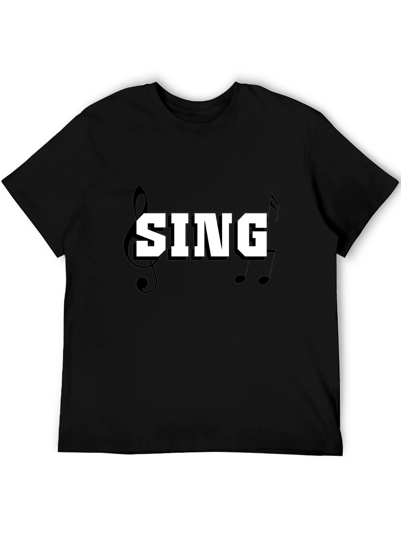 Sing Music Tee - Black Cotton T-Shirt
