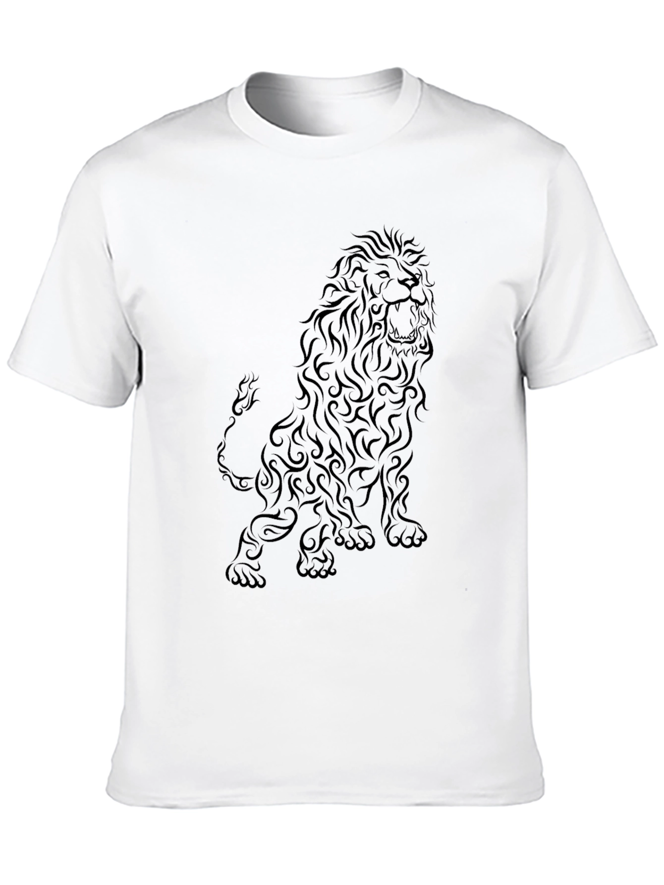 Lion Graphic Black T-Shirt - Bold Statement Tee
