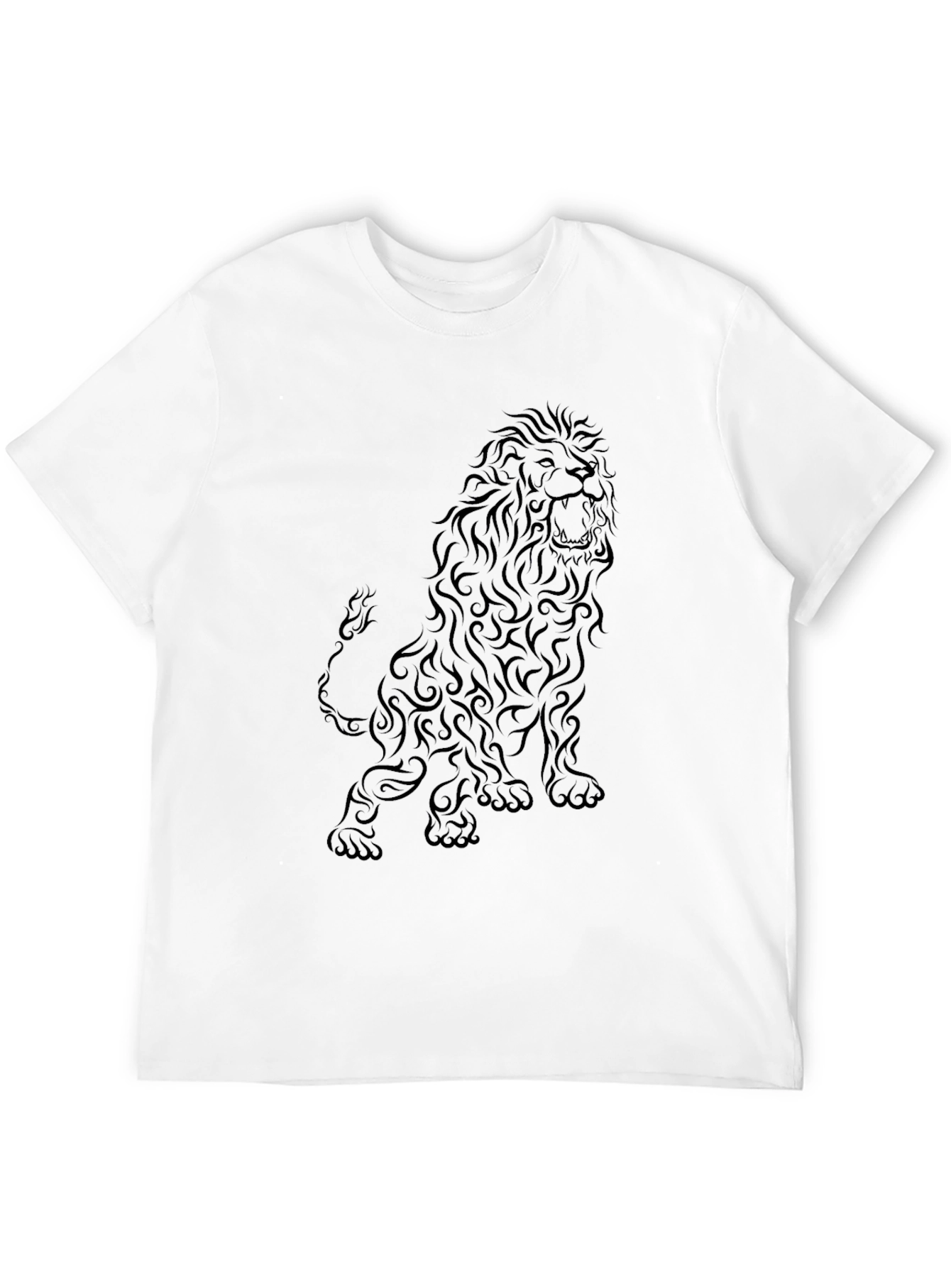 Lion Graphic Black T-Shirt - Bold Statement Tee