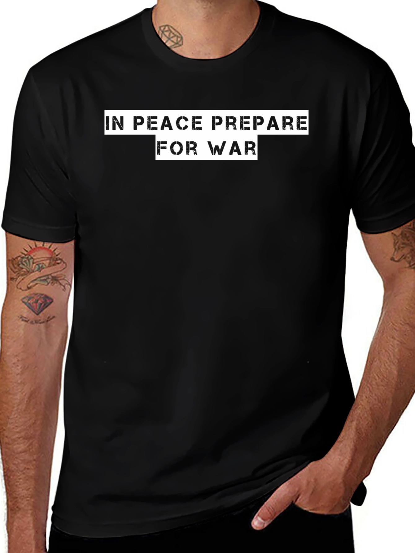 In Peace Prepare For War Black T-Shirt