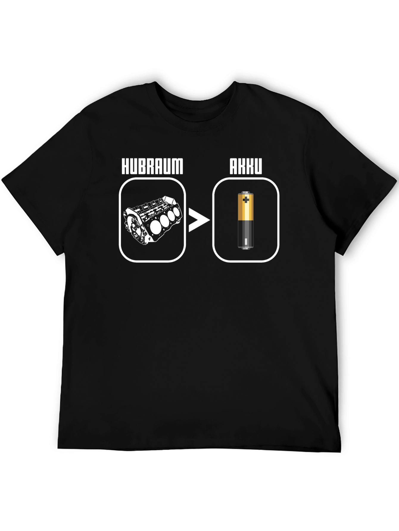 Hubraum Akku T-Shirt - Electric Vehicle Humor