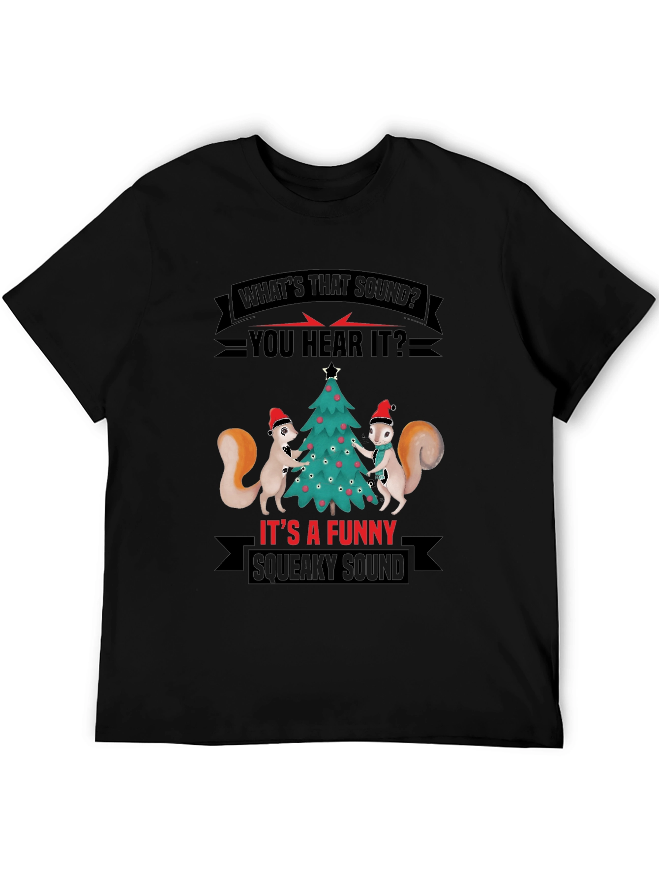 Funny Squeaky Sound Squirrel Christmas T-Shirt