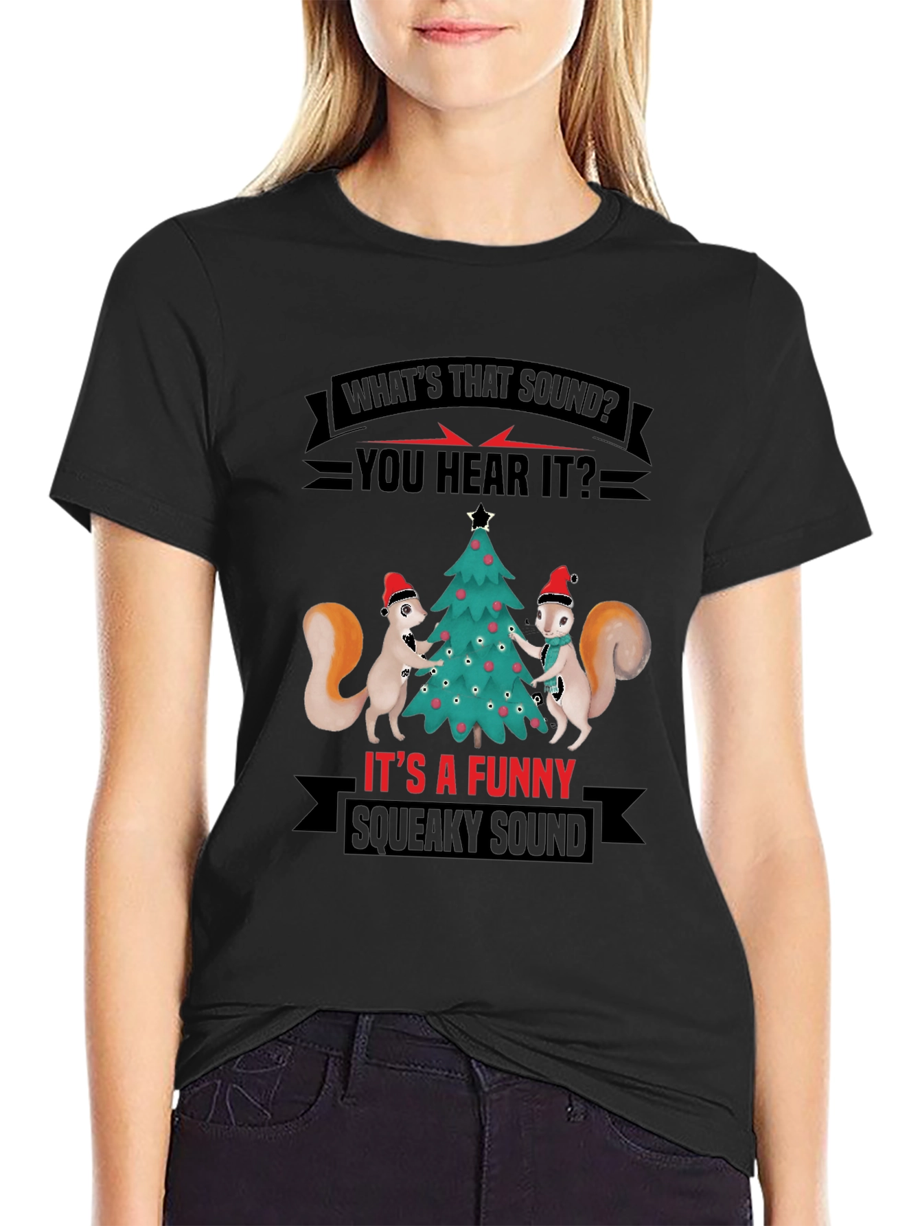 Funny Squeaky Sound Squirrel Christmas T-Shirt