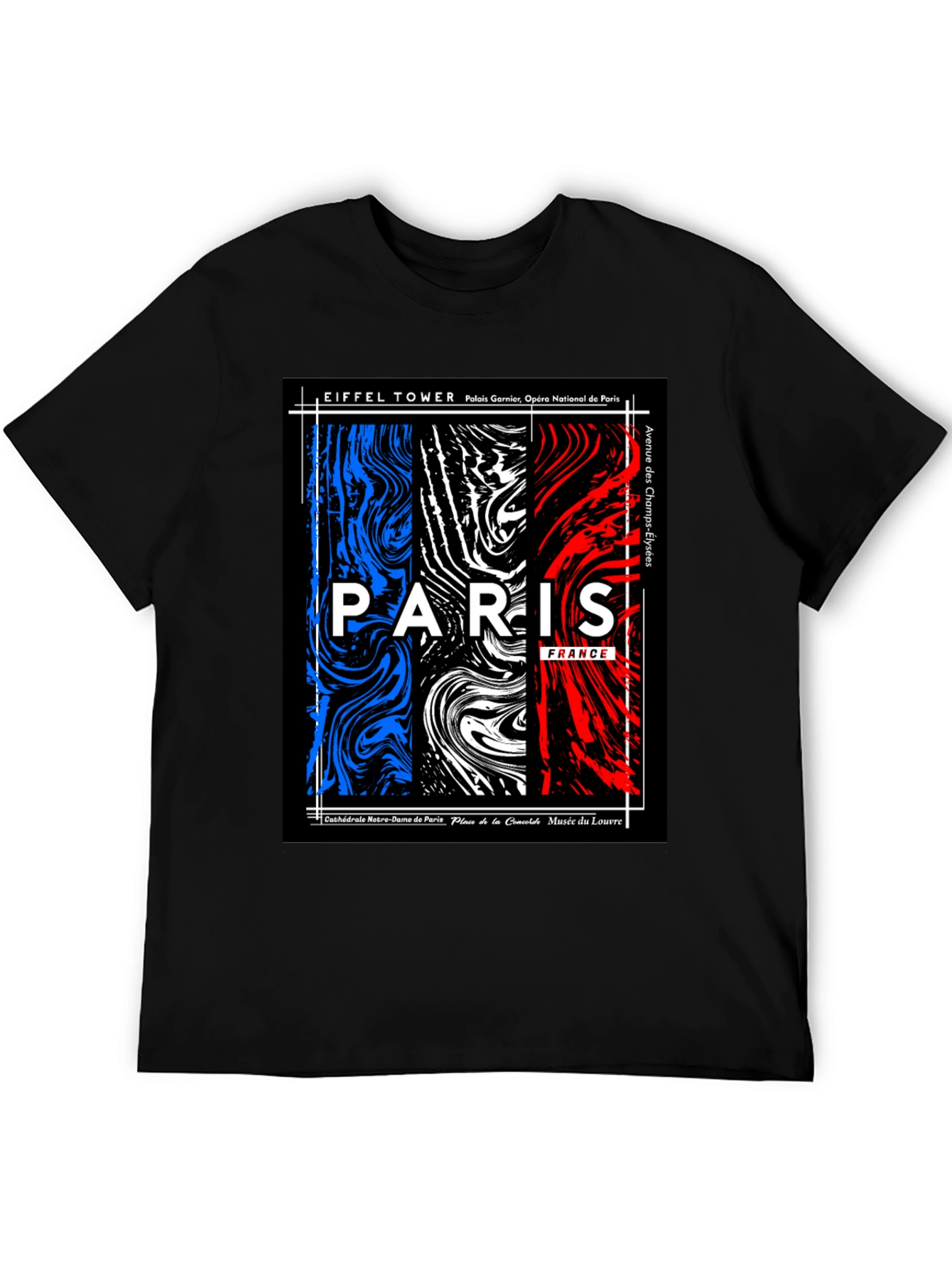 Paris France T-Shirt - Eiffel Tower Champs-Élysées