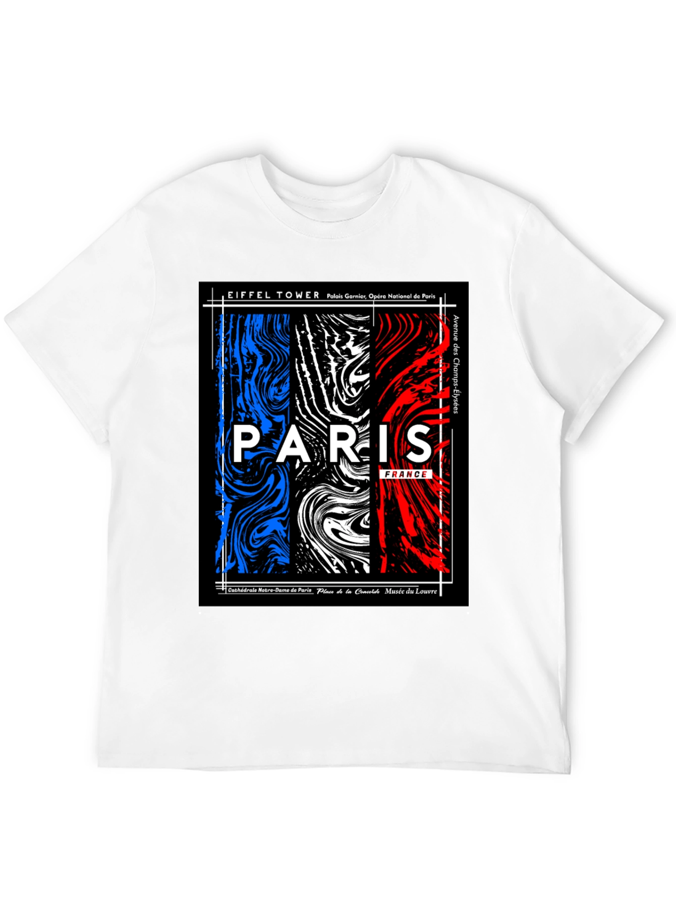 Paris France T-Shirt - Eiffel Tower Champs-Élysées