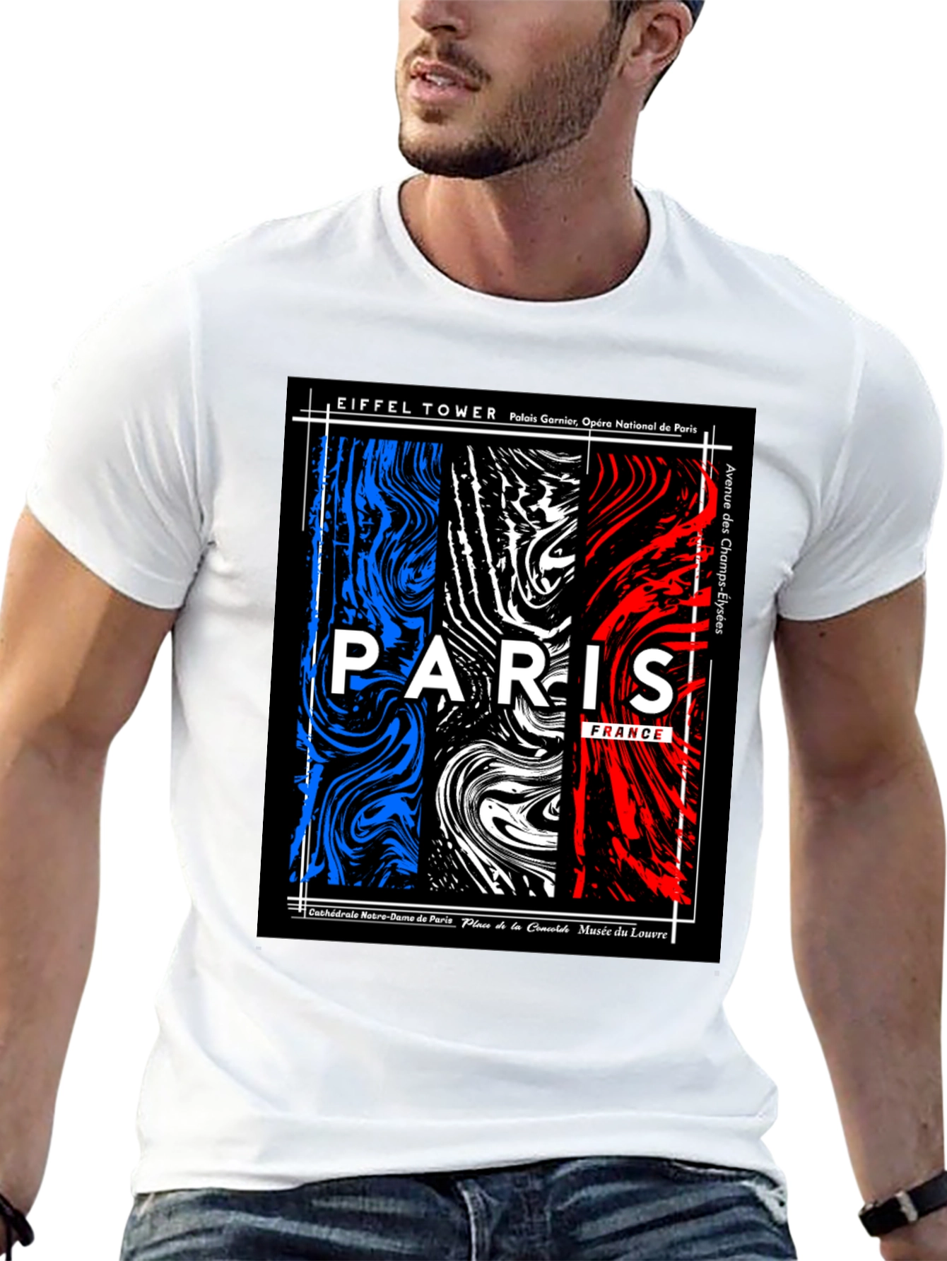 Paris France T-Shirt - Eiffel Tower Champs-Élysées