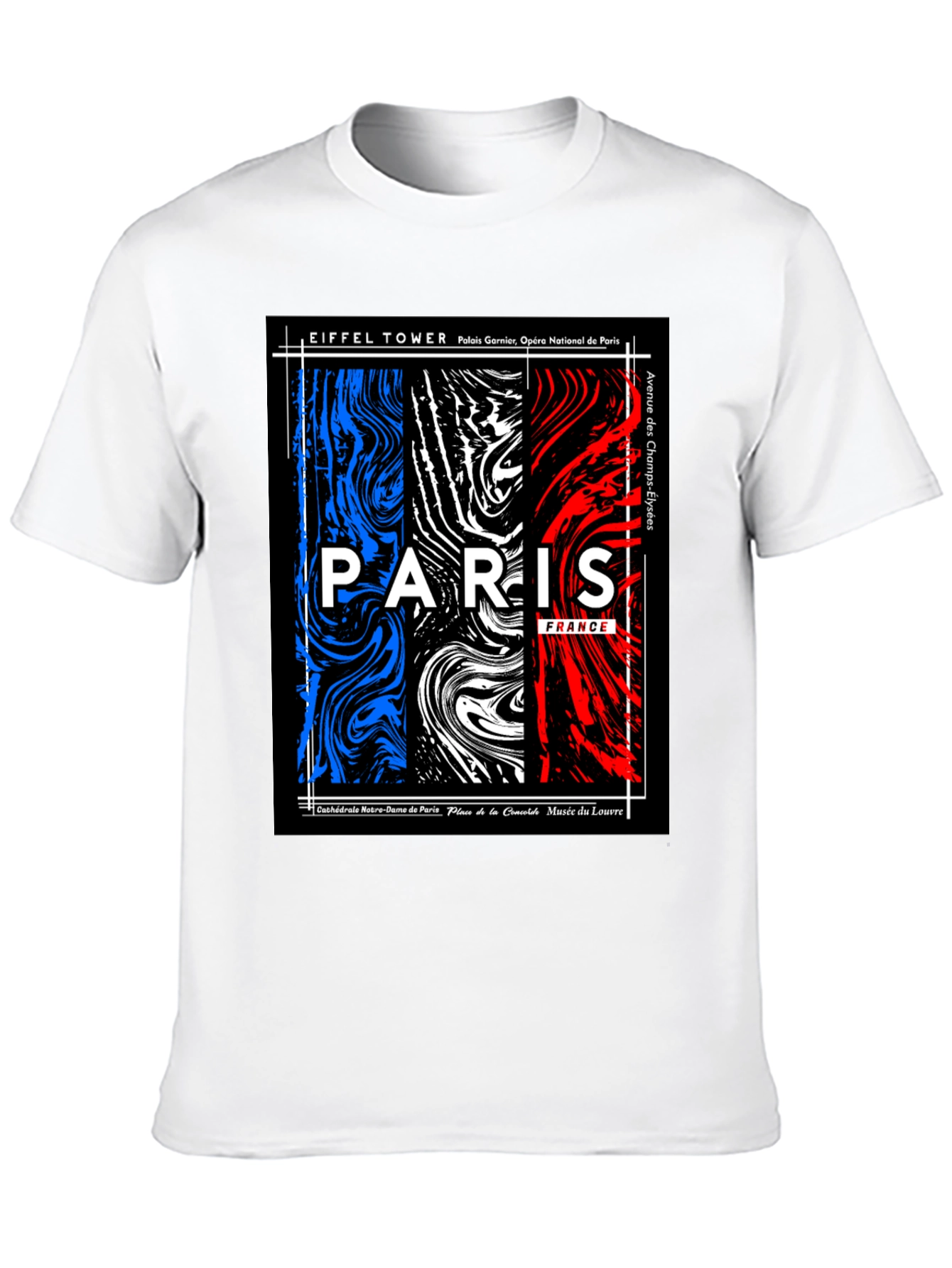 Paris France T-Shirt - Eiffel Tower Champs-Élysées