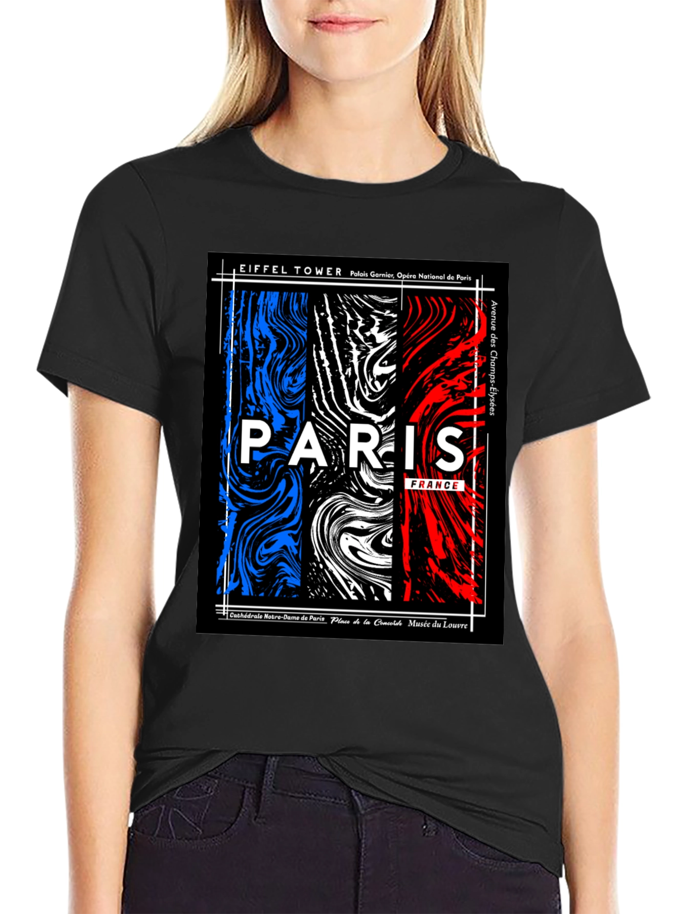 Paris France T-Shirt - Eiffel Tower Champs-Élysées